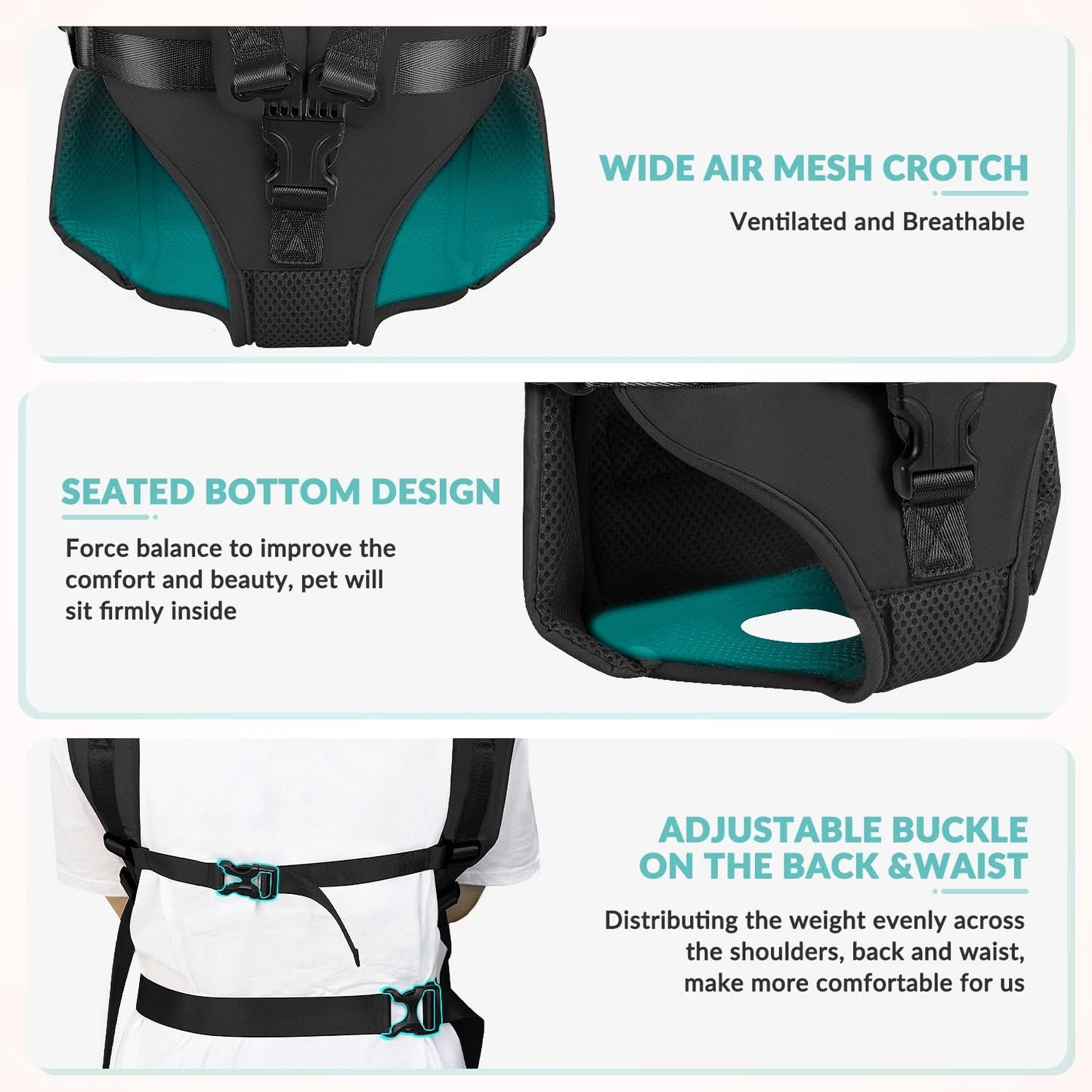 SlowTon Dog Carrier Backpack for Small Medium Dogs, Legs Out & Easy-Fit Dog Cat Puppy Front Carriers Bag for Pet Up to 35lbs, Adjustable Breathable Pet Backpack for Traveling Camping Hiking