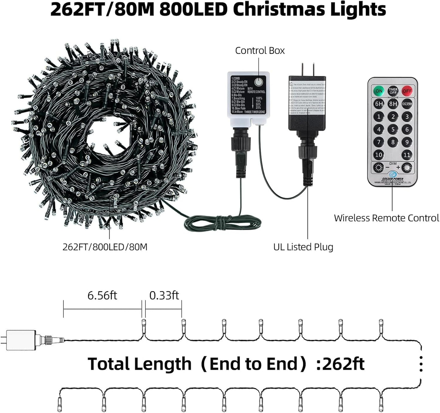 Tcamp 105FT 300 LED Purple Orange Halloween Decorations Lights Motion Activated Sync with 4 Scary Music, 6 Modes Halloween String Lights for Party Yard Outdoor Indoor Decor (3 Sets Connectable)