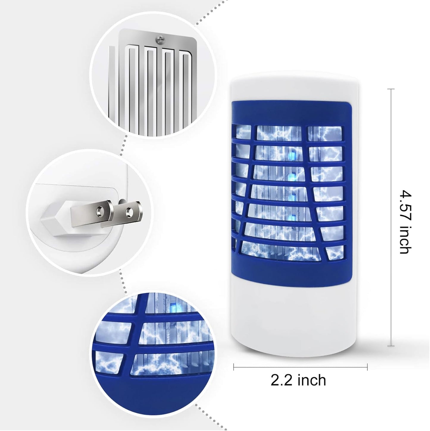 Bug Zapper Indoor,Electronic Fly Zapper Lamp for Familie,LED Lights Eliminates Flies Flying Pests - Non-Toxic - Silent - Effective Operation UV