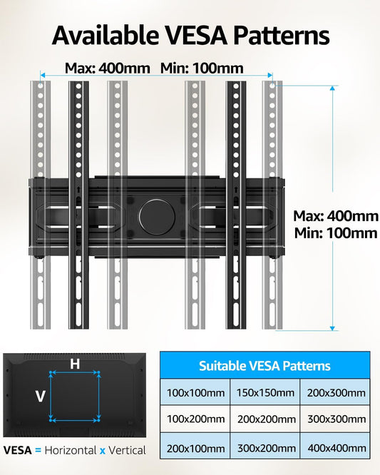 MOUNTUP TV Wall Mount for 26-65 Inch Flat Curved LED LCD Screen TVs Full Motion TV Mount, Tilt Swivel Extension Wall Mount TV Bracket with Dual Articulating Arms, Max VESA 400x400mm, Holds up to 88lbs - PuriLite