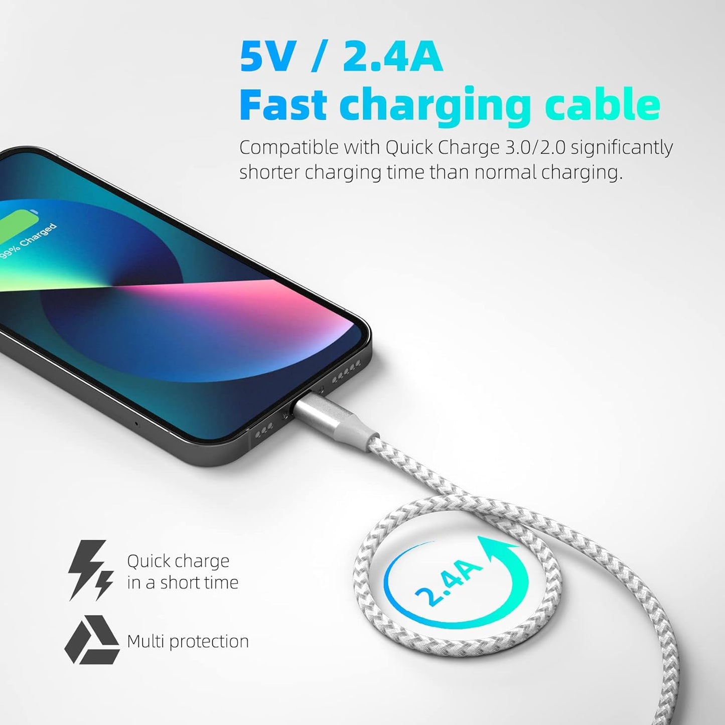 Purilite Select 10FT MFi-Certified Lightning Cable (3-Pack)