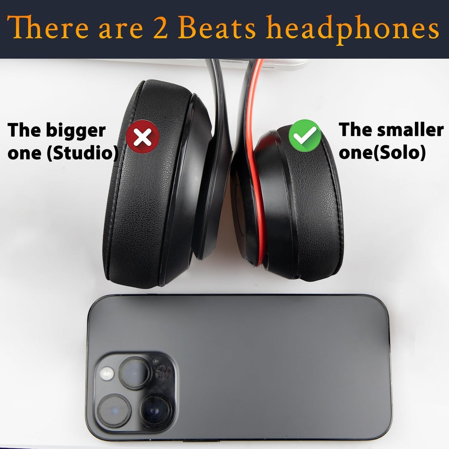 SoloWIT® Ear Pads Cushions Replacement, Earpads for Beats Solo 2 & Solo 3 Wireless On-Ear Headphones with Soft Protein Leather, Stronger Adhesive, Noise Isolation Memory Foam - Black