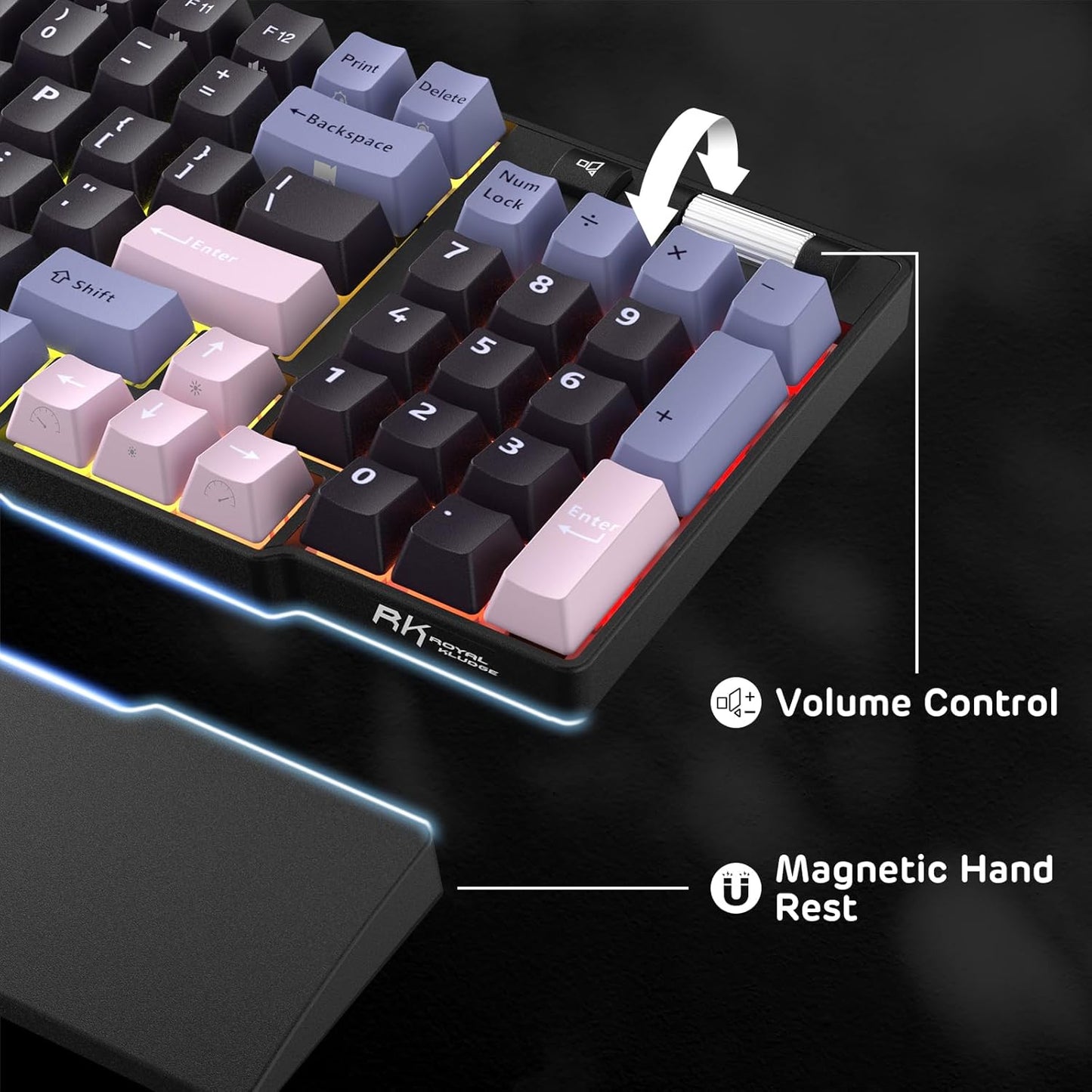 RK ROYAL KLUDGE RK96 RGB Limited Ed, 90% 96 Keys Wireless Triple Mode BT5.0/2.4G/USB-C Hot Swappable Mechanical Keyboard w/Wrist Rest, Software Support, Linear Viridian Switches, MARRS Green