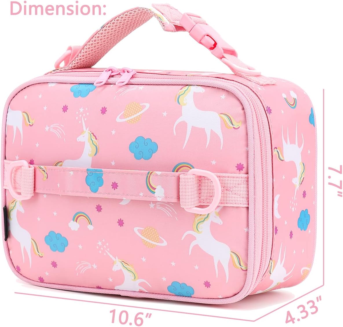 FlowFly Kids Lunch Box Insulated Soft Bag Mini Cooler Back to School Thermal Meal Tote Kit for Girls, Boys, Black