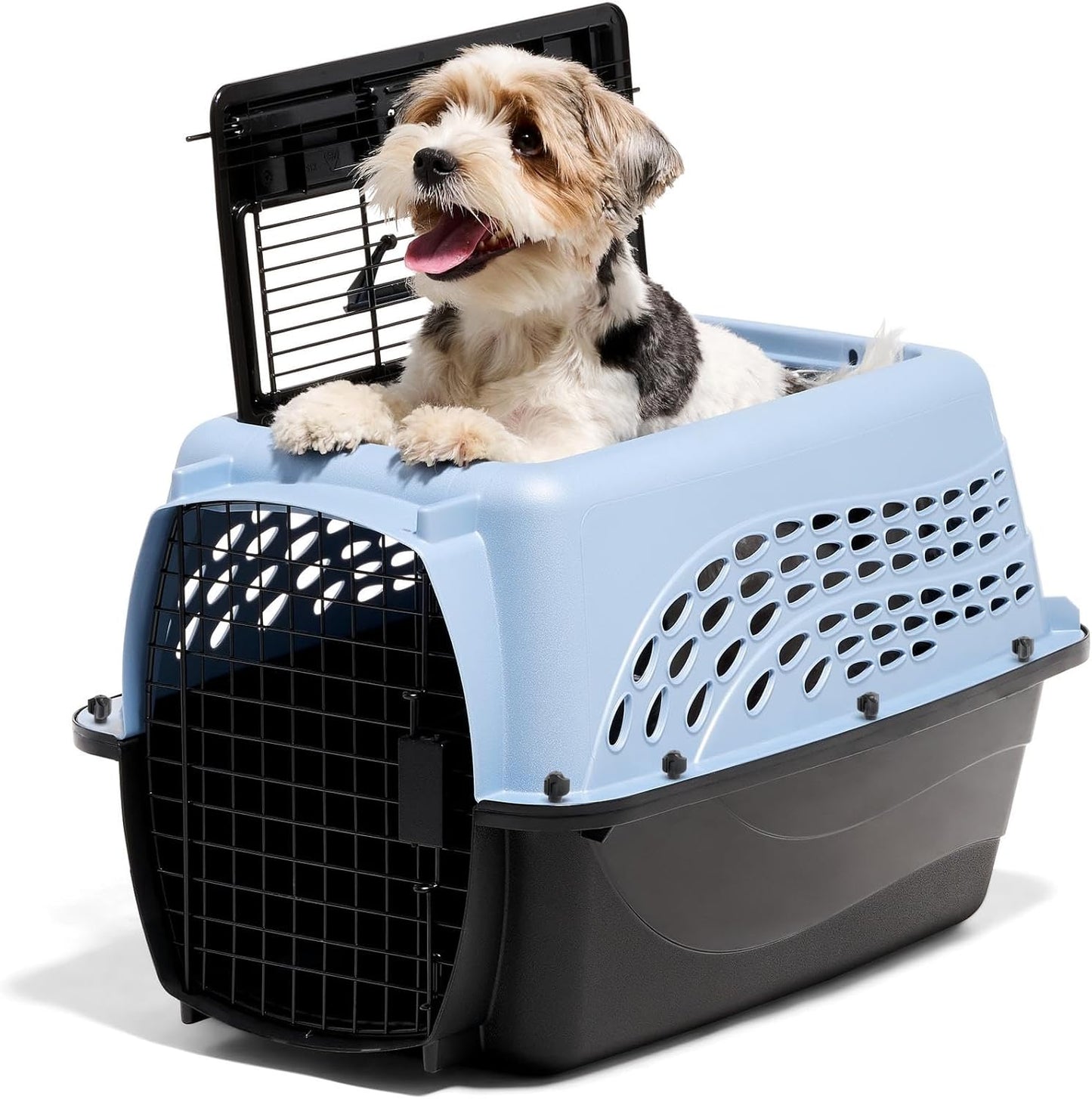 Petmate Two-Door Small Dog Kennel & Cat Kennel (Top Loading or Front Loading Pet Carrier, Great for Small Animals, Made with Recycled Materials, 24 inches in Length) For Pets up to 15 Pounds