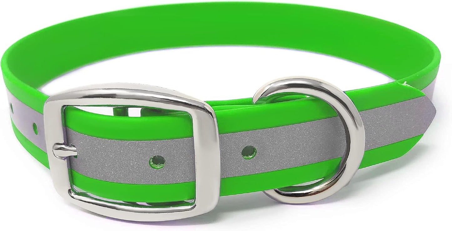 Regal Dog Products Heavy Duty Reflective Dog Collar – Adjustable and with Durable Metal Buckle and Rings Anti-Odor, chew Resistant, Waterproof Dog Collar for Small Medium and Large Dogs (Large, Pink)