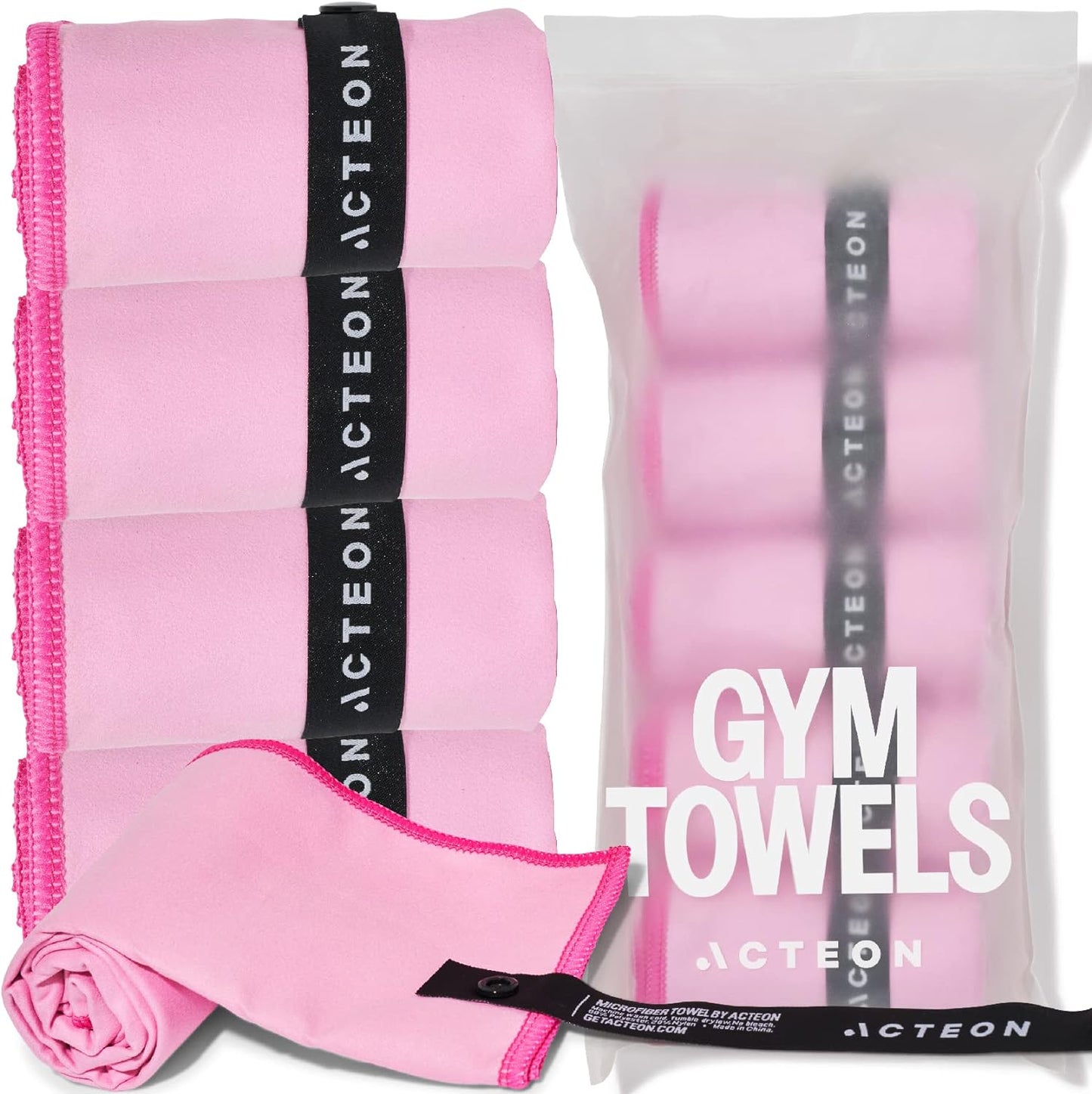 Acteon Microfiber Quick Dry Gym Towel, Silver ION Odor-Free Mega Absorbent Fiber Fast Drying Men Women Workout Gear for Body Sweat, Beach, Camping, Working Out Travel Towels