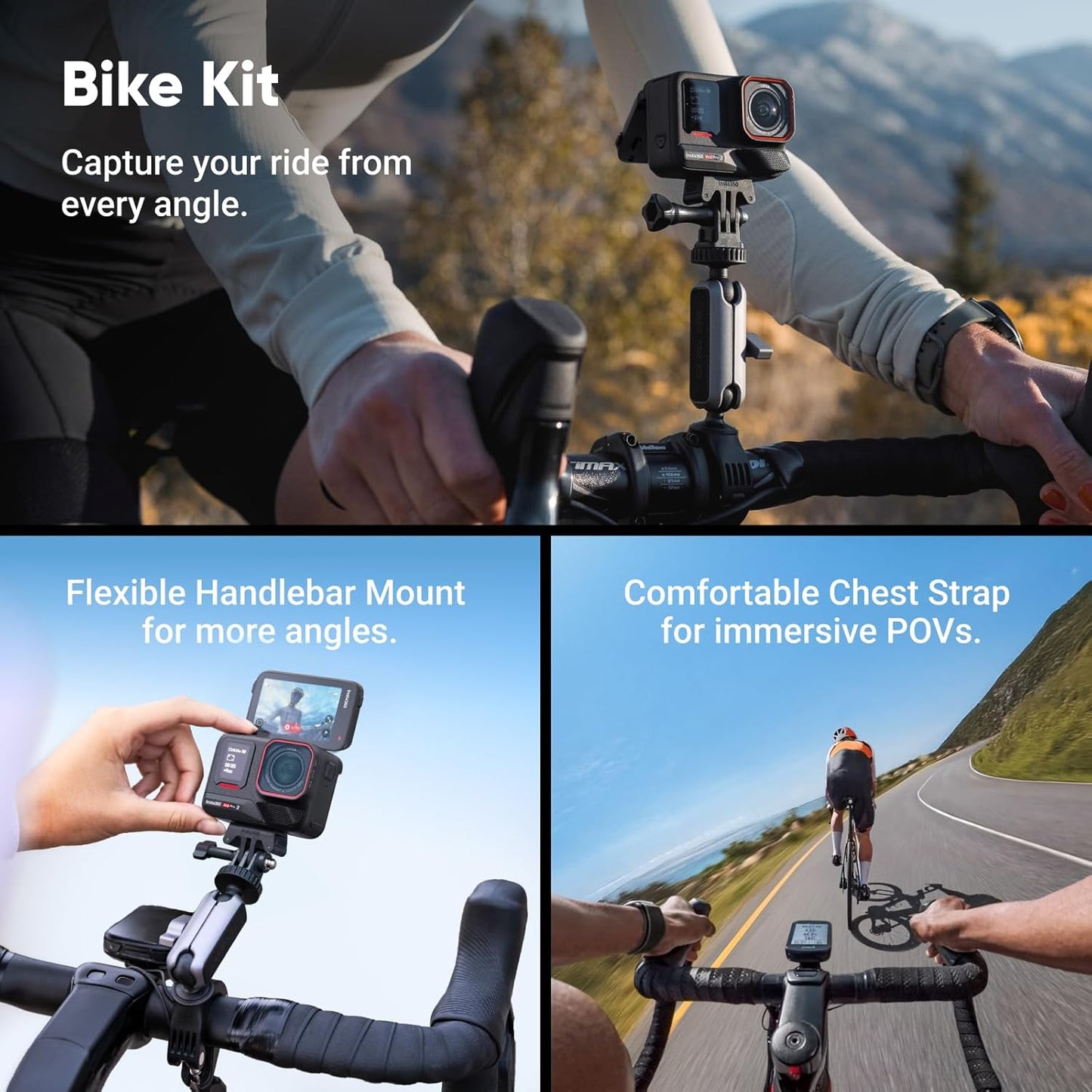 Insta360 Ace Pro 2 Get-Set Bundle- 8K Waterproof Action Camera Co-Engineered with Leica, 1/1.3" Sensor, Dual AI Chip, Leading Low Light, Superior Audio, Flip Screen & AI Editing, Dual Battery