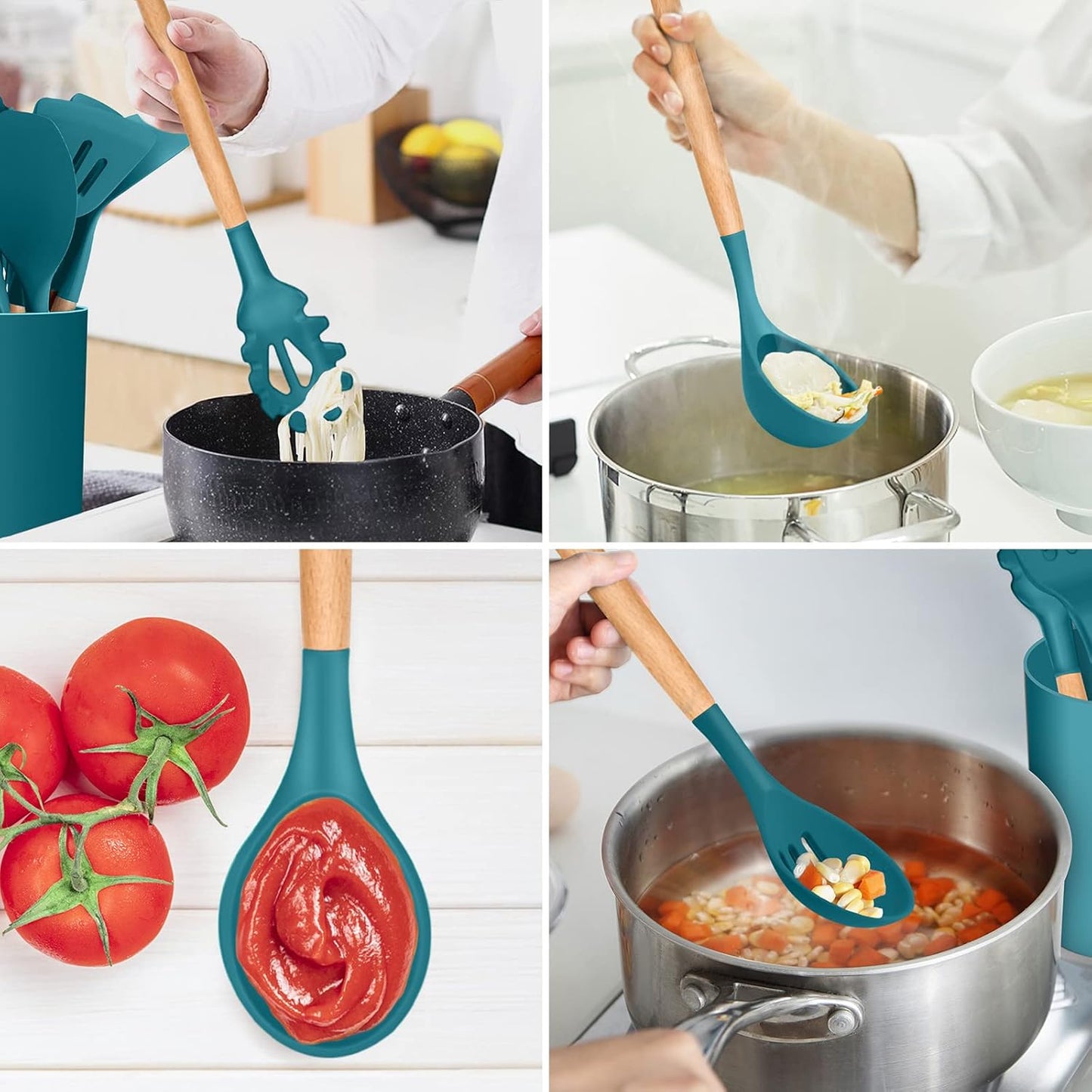 Purilite Select 6-Piece Silicone Cooking Utensil Set