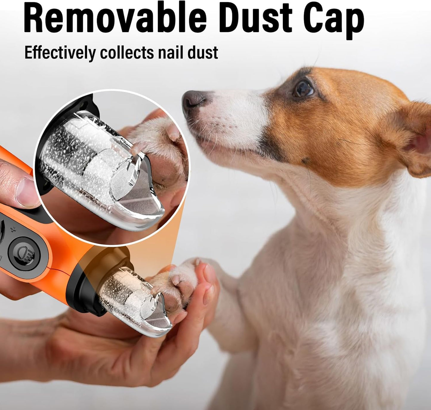 Casfuy Smart 6 Speed Dog Nail Grinder - Pet Nail Grinder with 2 LED Lights Super Quiet Rechargeable Electric Dog Nail Trimmer File Toenail Grinder for Large Medium Small Dogs (Red)