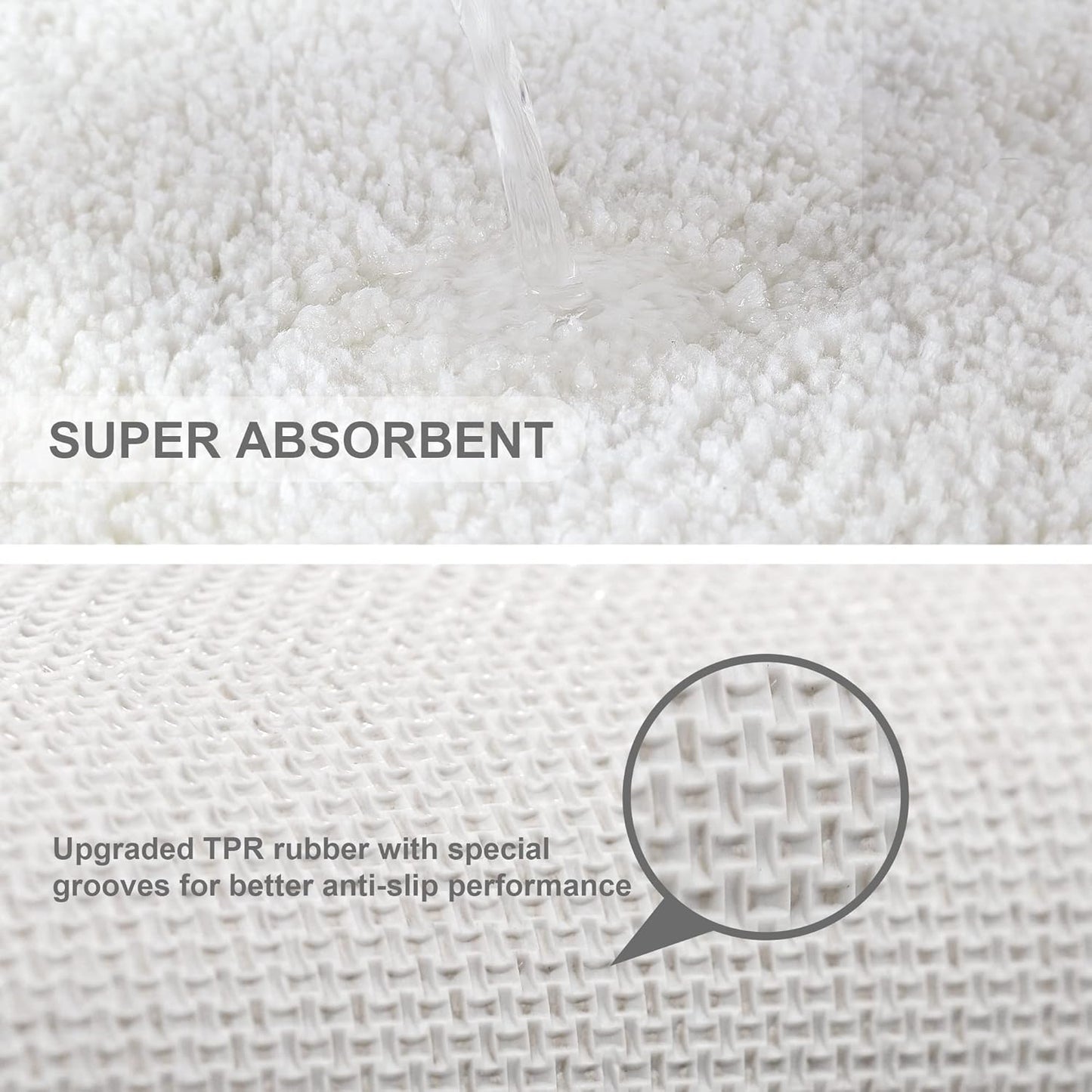 Bathroom Rugs Set 2 Pieces - Bath Rugs Ultra Soft Absorbent Non-Slip Fluffy Thick Microfiber Cozy Bath Mats Set for Tub Shower Bathroom Floors Accessories, 20"x32" & 16"x24" Set of 2 (Beige)