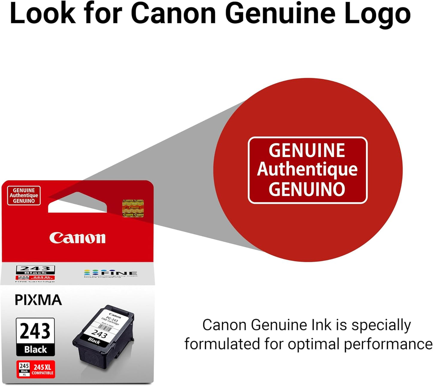 Canon PG-243 Black Ink Cartridge Compatible to printer iP2820 MX492, MG2420, MG2520, MG2920, MG2922, MG2924 MG3020, MG2525, TS3120, TS302, TS202 and TR4520