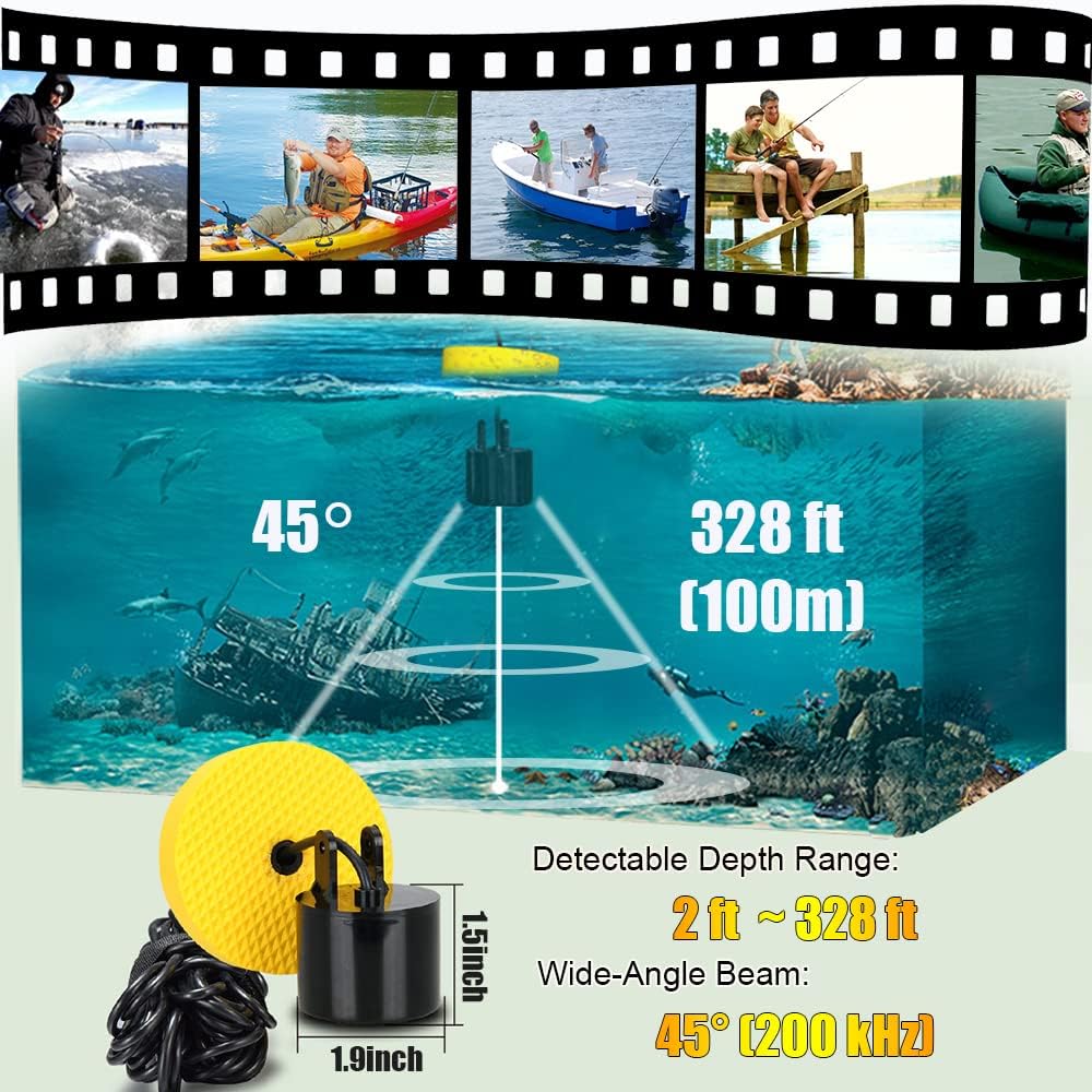 LUCKY Portable Fish Finder for Kayaks Hand held Depth Sounder Fish Detector Depth Finder Fish Finder ice Fishing Boat Fishing Gifts for Men Women