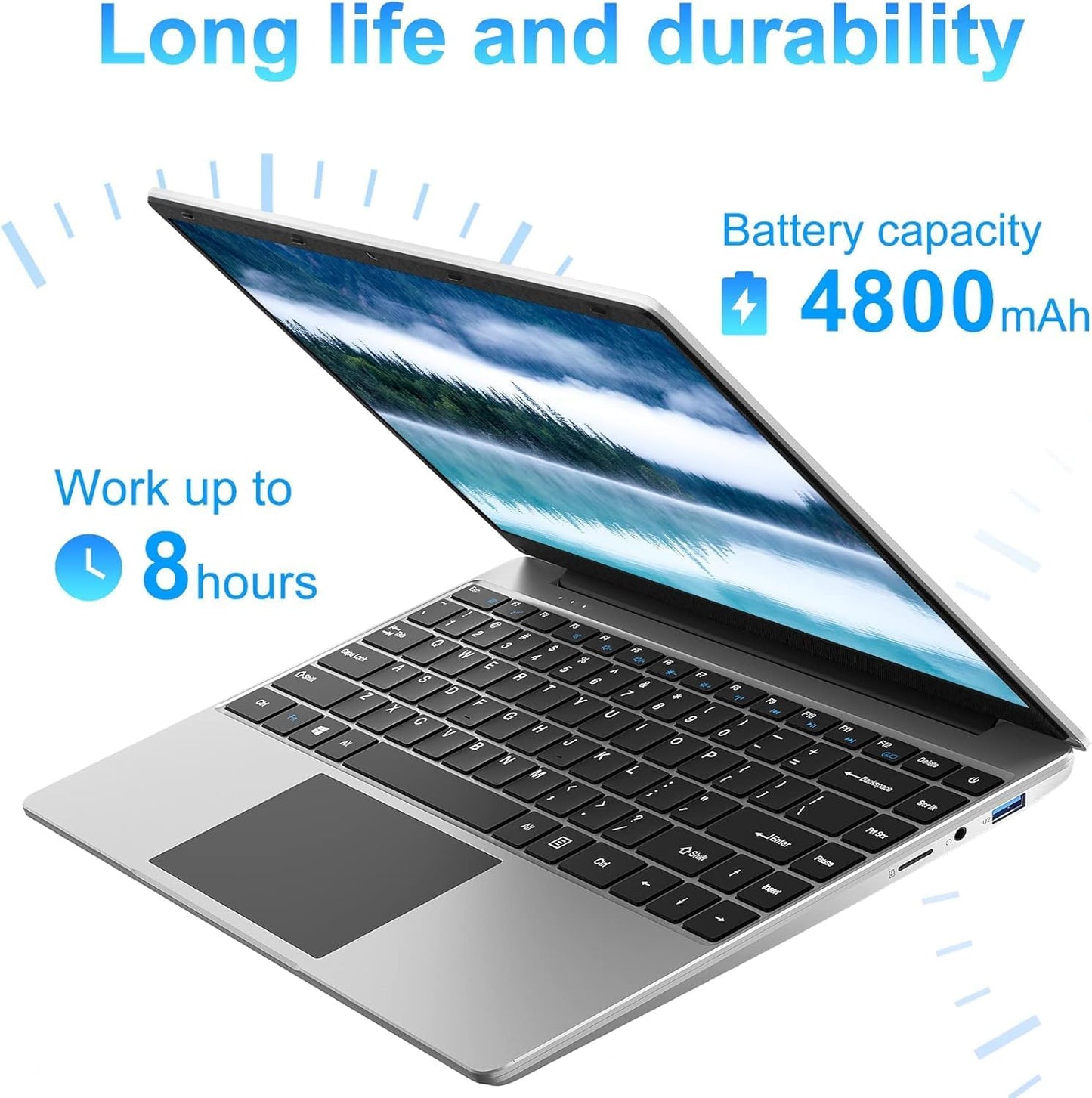 jumper Laptop, 12GB LPDDR4 RAM, 256GB SSD ROM, 14 Inch 1080p FHD IPS Screen, Windows 11 Laptops Computer with Celeron 4-Core Processor, UHD Graphics 600, 2 Stereo Speaker, Lightweight, Portable.