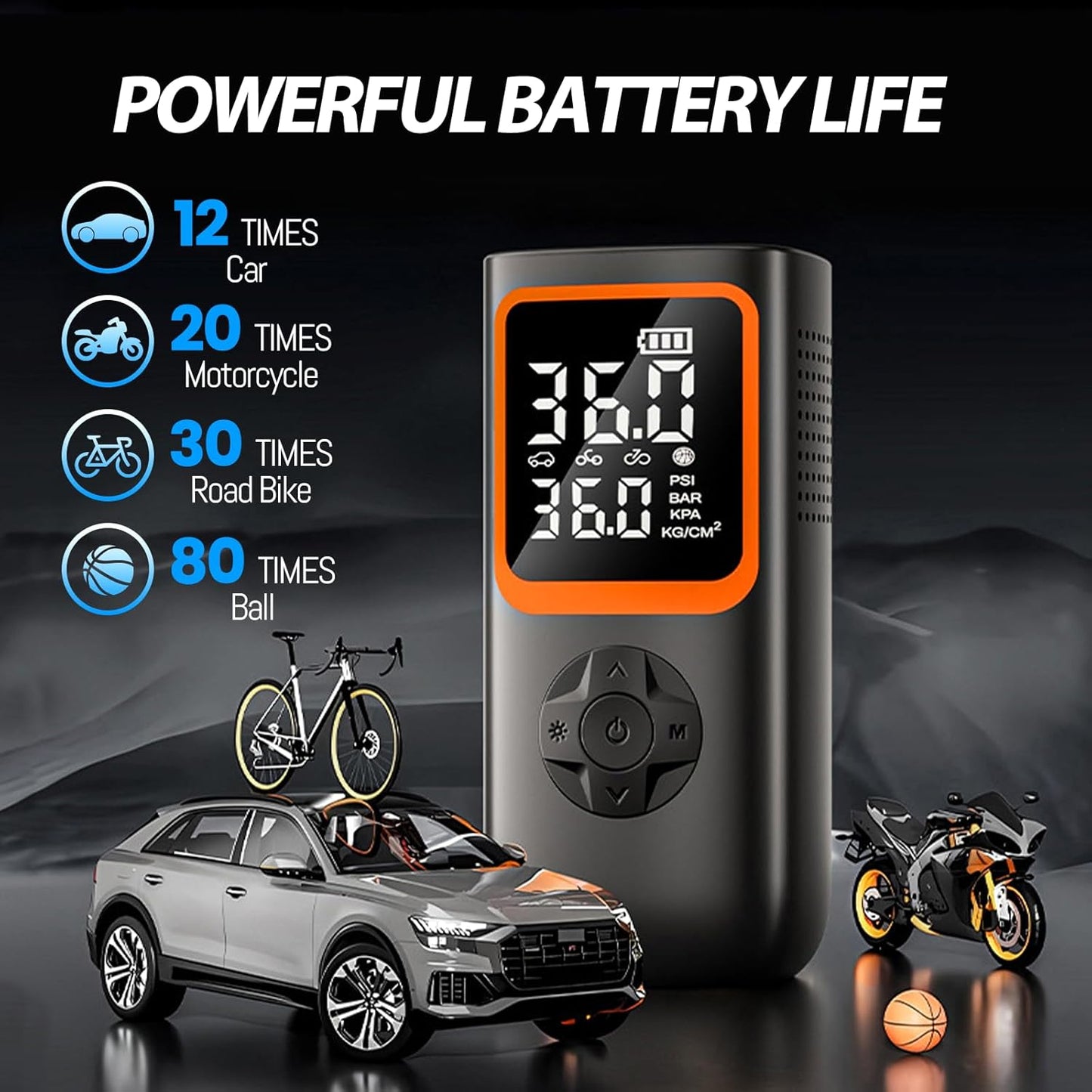 Purilite Select High-Capacity Cordless Tire Inflator – Inflate. Power. Go.
