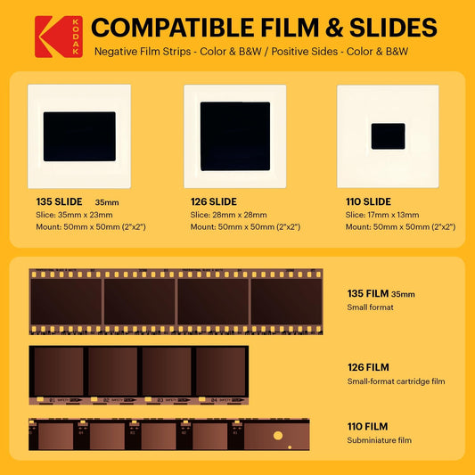 Kodak Slide N SCAN Film and Slide Scanner with Large 5” LCD Screen, Convert Color & B&W Negatives & Slides 35mm, 126, 110 Film Negatives & Slides to High Resolution 22MP JPEG Digital Photos