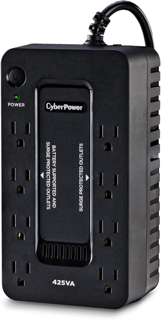 CyberPower ST425 Standby UPS System, 425VA/260W, 8 Outlets, Compact - PuriLite