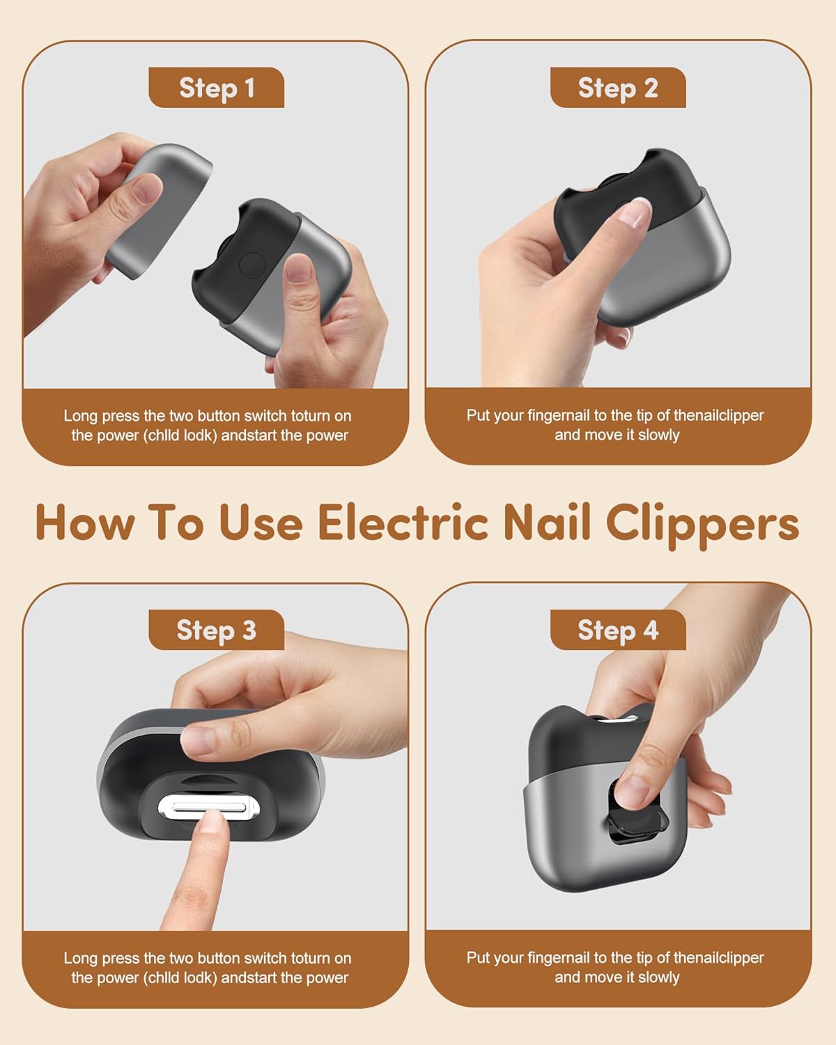 Electric Nail Clipper,Baby Nail Clippers with Light 2-Speed USB Rechargeable Trimmer with Magnetic Cover & Upgraded Nail Storage, Kids, Adults, Seniors, Caregivers (Silver-Black)