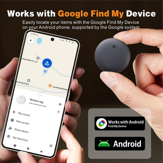 Reyke GPS Tracker Android, Air Smart Tag Compatible with Google Find My (Android Only), Key Finder for Keys, Luggage, Suitcase, Wallet, IP66 Waterproof, 4 Pack - PuriLite