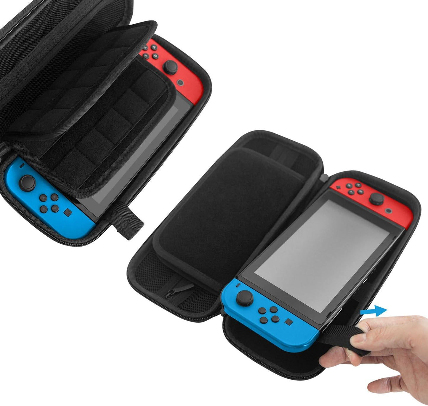JETech Carrying Case for Nintendo Switch 2 (2025) 7.9 Inch, Hard Shell Portable Travel Bag with 10 Game Card Slots and Accessories Pouch, Lightweight Anti-Scratch Protection (Black)
