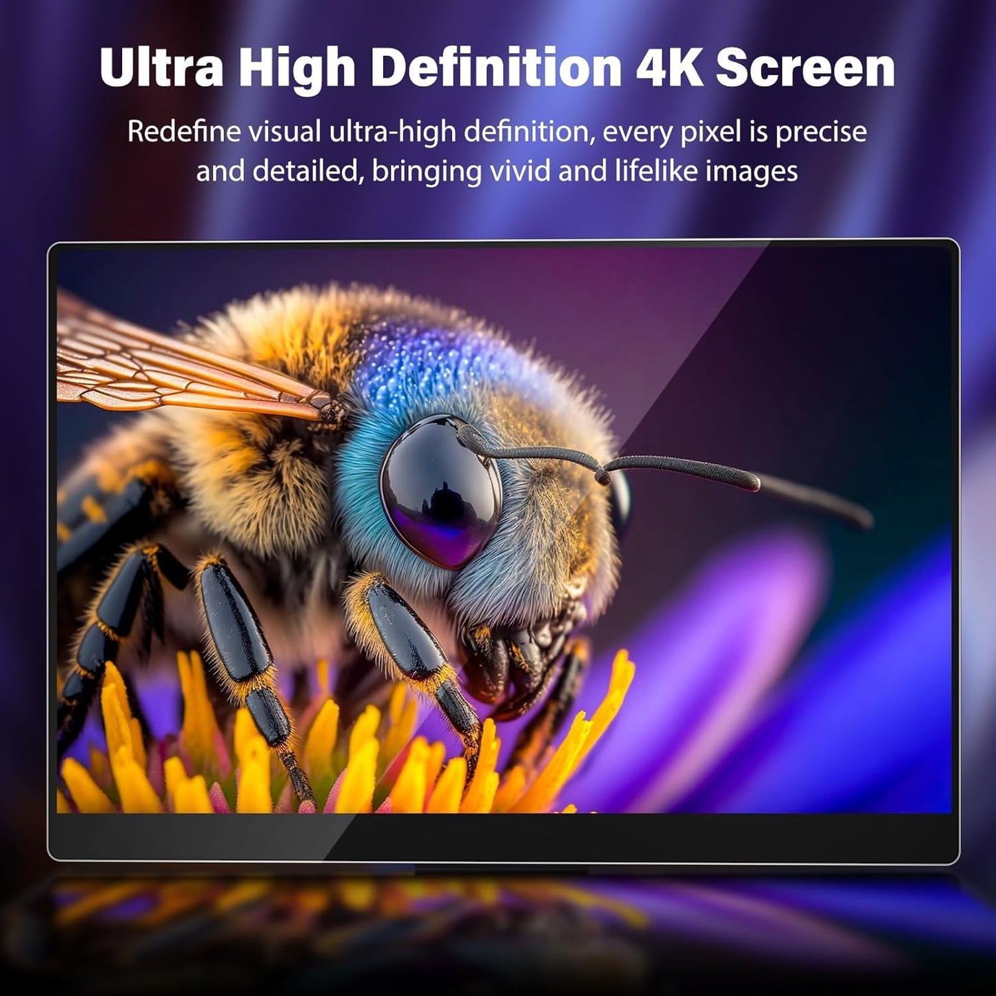 InnoView 4K OLED Portable Monitor, 14 Inch OLED Monitor for Laptop, 100% DCI-P3, 1MS with Speaker and Stand, USB-C HDMI High-end Screen for Laptop PC MAC Phone PS4 Xbox Switch