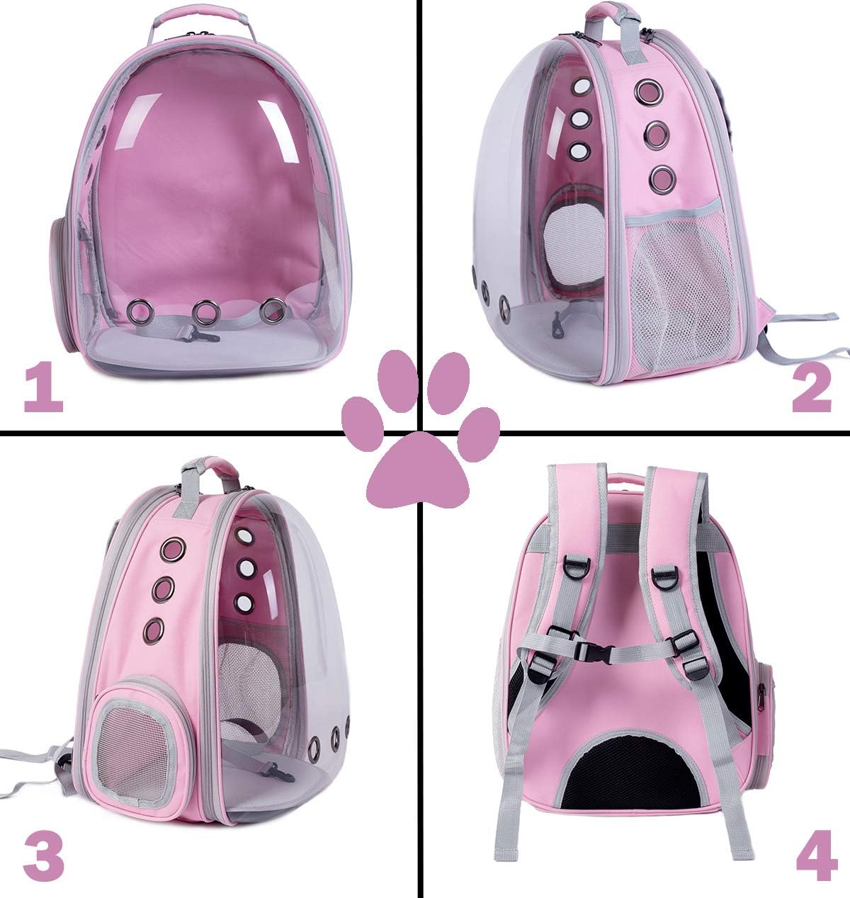 WEVONIGU Front Expandable Cat Backpack Carrier,Fit up to 16 lbs,Pet Carrier Backpack,Space Capsule Astronaut Bubble Window Bag,Cats and Puppies,Airline-Approved,Designed for Travel,Hiking,Walking