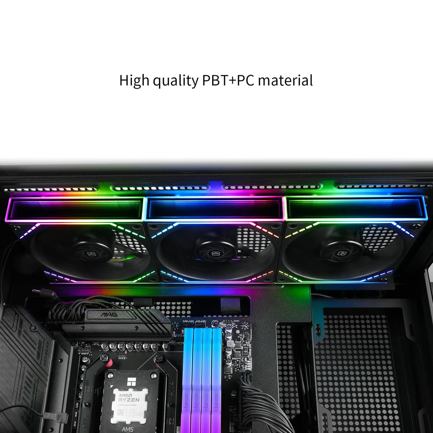 Thermalright TL-M12QR X3 Case Fan, CPU Cooler Comes with ARGB Mirror Light Effect,PC PWM Silent Cooling with 1500RPM Speed,Reverse CPU Cooler Fan (120mm, Black)