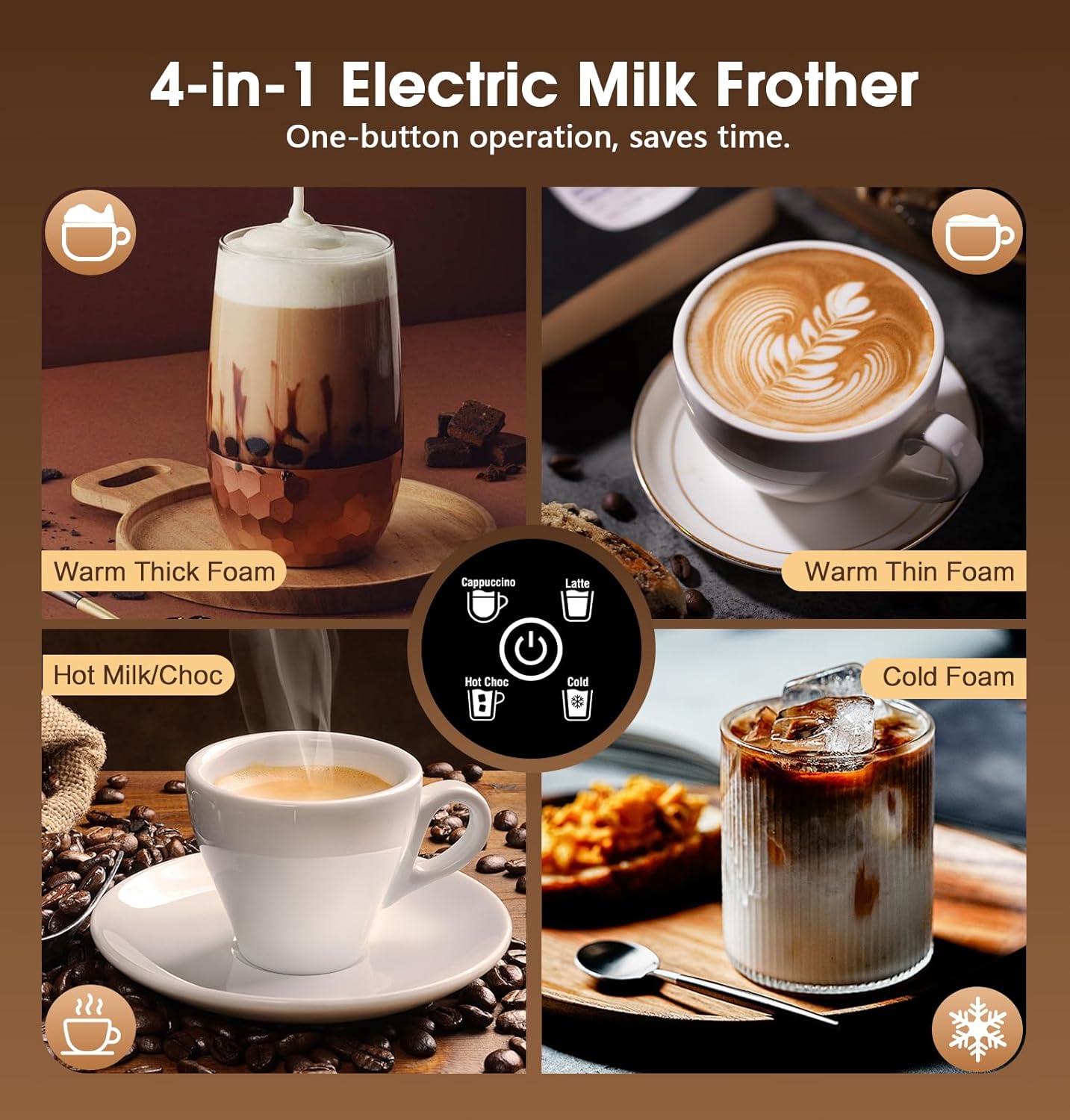 PSIIDAN Milk Frother, All in One Electric Frother