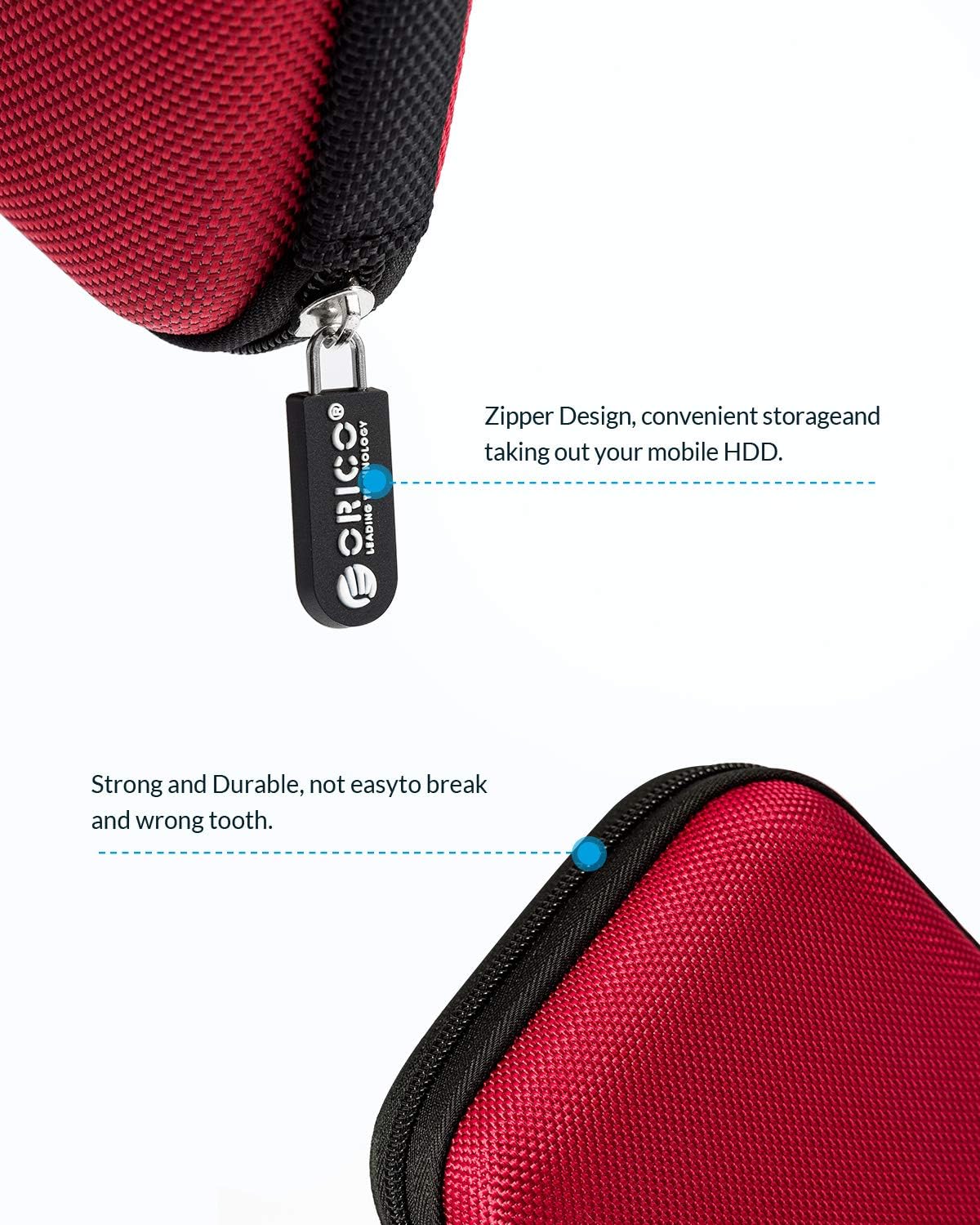 ORICO 5 Pack External Hard Drive Case 2.5 Inch Shockproof Hard Drive Bag Travel Electronics Organizer Carry Case for WD, Toshiba, Seagate, Samsung, Hitachi Hard Drive and Accessories like SD Card, USB Cable, Power Bank, Earphone, Black