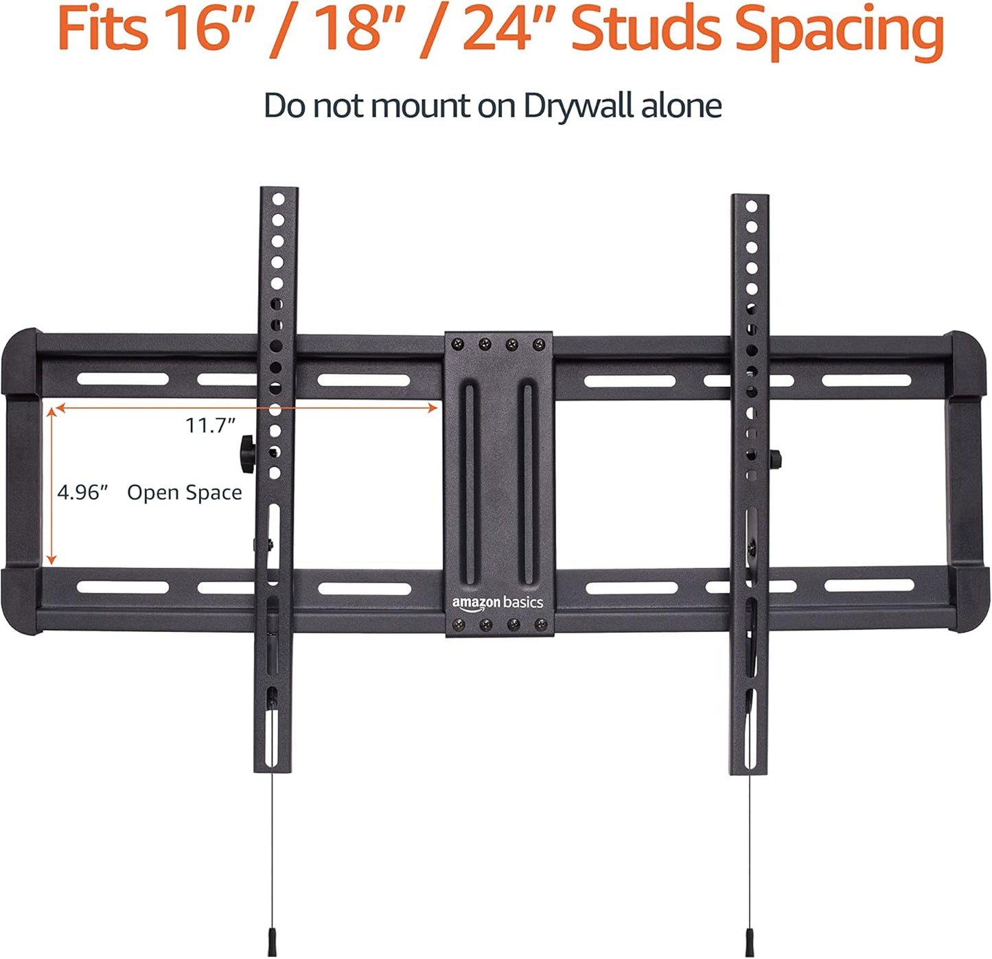 Amazon Basics Tilt TV Wall Mount with Horizontal Post Installation Leveling for 32-Inch to 86-Inch TVs