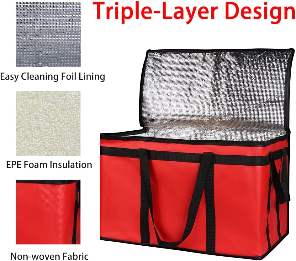 Purilite Select™ Insulated Food Delivery Bag – Extra Large Thermal Carrier for Hot & Cold Food Transport