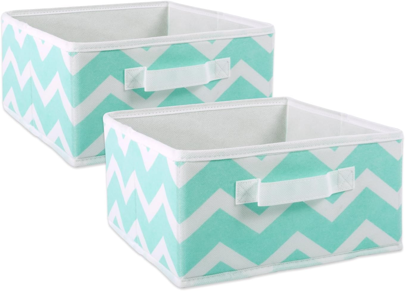 DII Foldable Fabric Storage Containers for Nurseries, Offices, Closets, Home Decor, Cube Organizers & Everyday Storage Needs, (Large - 11 x 11 x 11) Scroll Nautical Blue - Set of 2