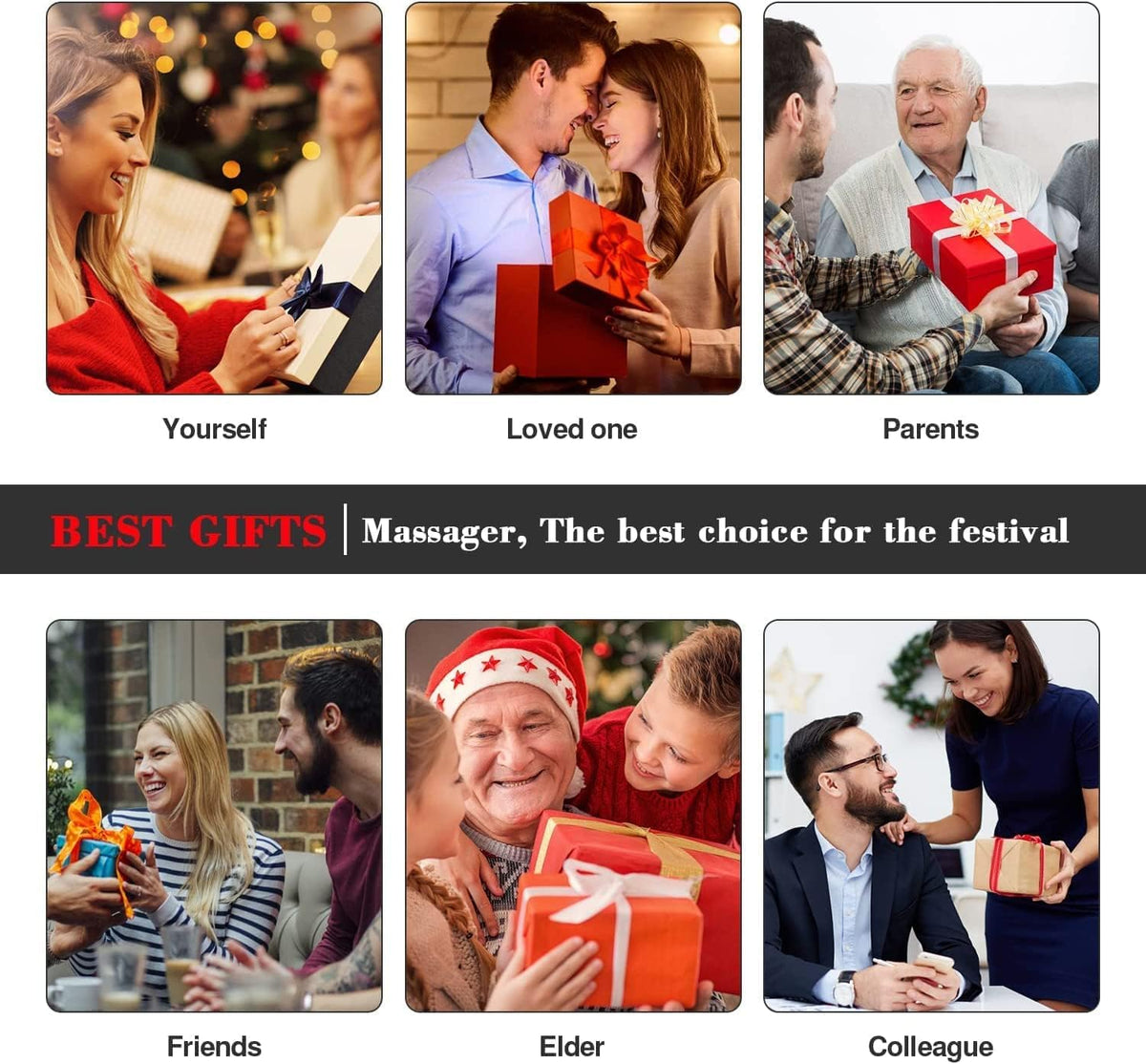 Neck Massager with Heat, Shiatsu Back Neck and Shoulder Massager - Gifts for Women/men/Mom/Dad - Electric Deeper Tissue 4D Kneading Massage, Use at Home, Office, Car - PuriLite