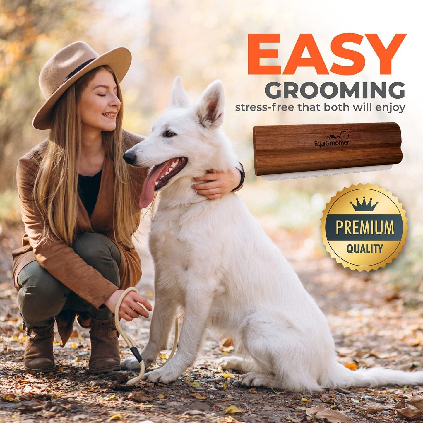 EquiGroomer Deshedding Brush for Dogs and Cats | Undercoat Deshedding Tool for Large and Small Pets | Comb Removes Loose Dirt, Hair and Fur While | Perfect for Short and Long Hair Grooming Shedding