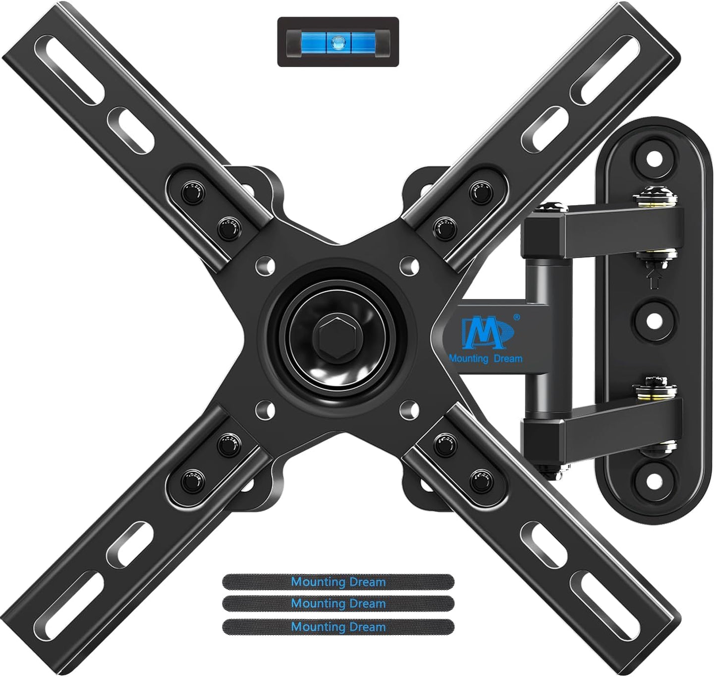 Mounting Dream TV Mount for Most 26-55 Inch TVs, Full Motion TV Wall Mount with Perfect Center Design on Single Stud Articulating Mount Max VESA 400x400mm up to 77 LBS, MD2413-MX