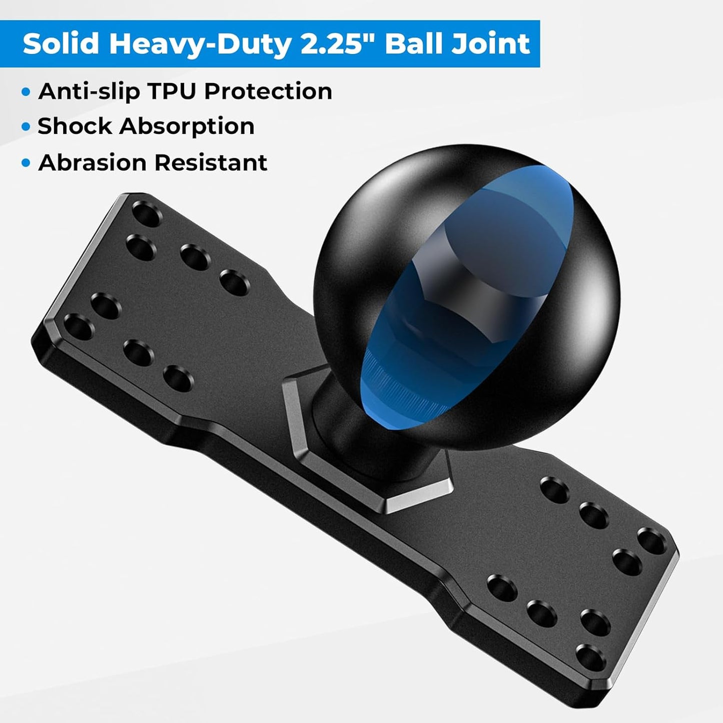 VAZESWIN 2.25" Ball Large Fish Finder Mount, Aluminum Alloy Universal Marine Electronic Mounting Plate for Garmin, Lowrance and More, Compatible with RAM Mounts D Size 2.25" Ball Double Socket Arm