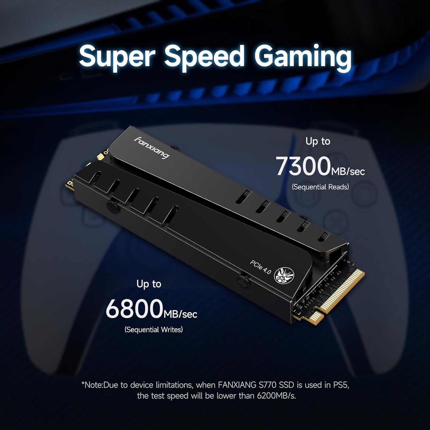 Fanxiang NVMe SSD 1TB M.2 SSD for PS5 with Heatsink,3D TLC NAND, with DRAM, M2 2280 PCIe Gen 4x4, Up to 7300MB/s Internal Solid State Drive Compatible with PS5, PC Desktop(S770)