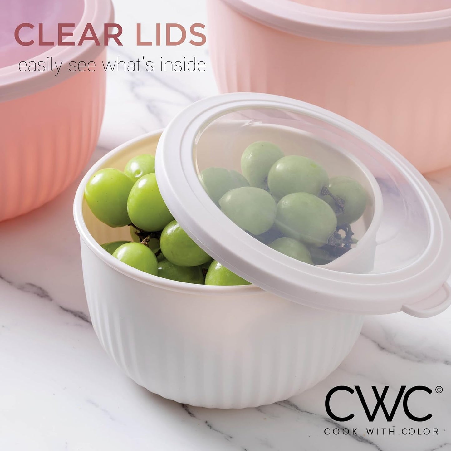 COOK WITH COLOR Prep Bowls with Lids- 8 Piece Nesting Plastic Small Mixing Bowl Set with Lids (Teal Ombre)