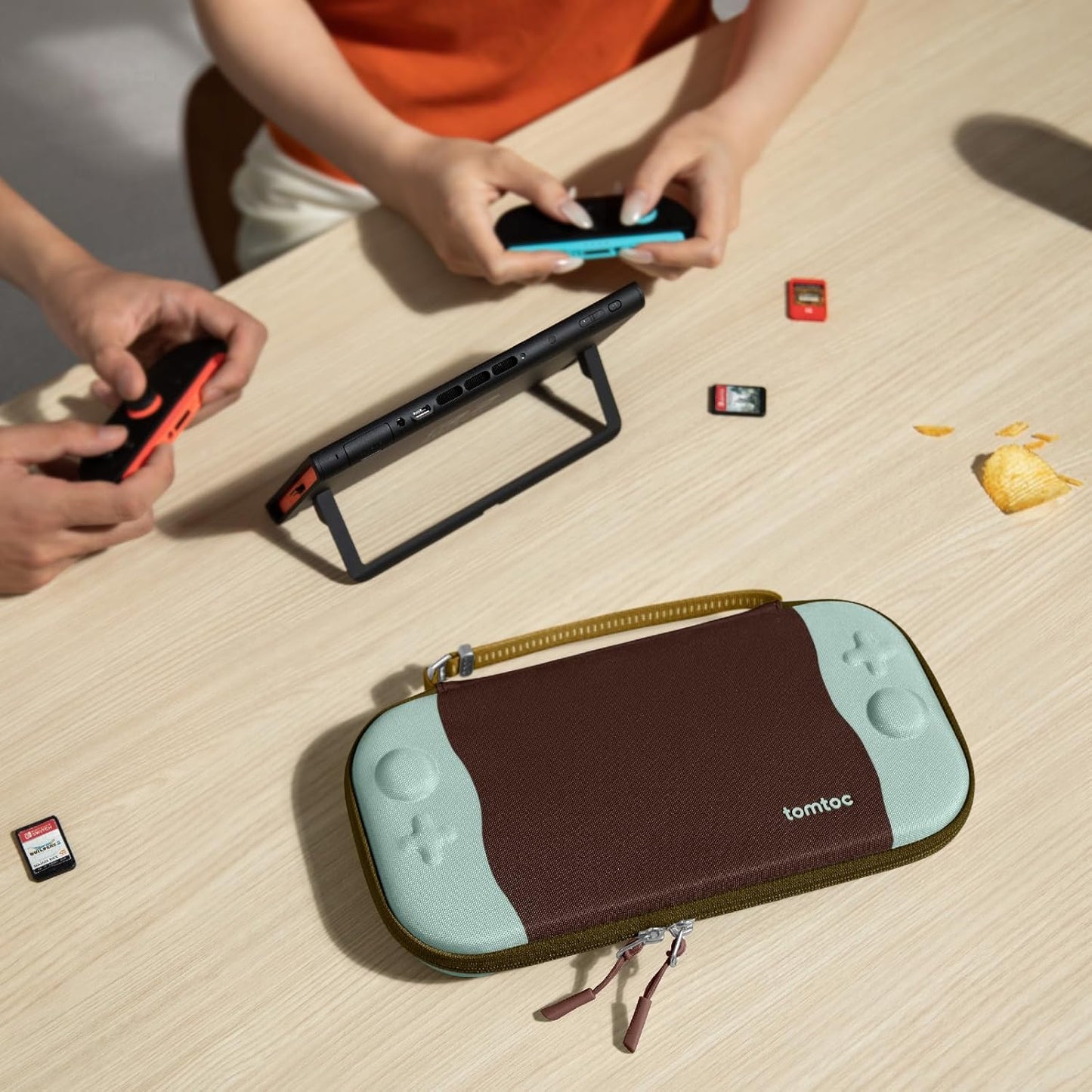 tomtoc Slim Carrying Case for Nintendo Switch 2 Model 2025, Odorless Felt Protective Hard Shell with 12 Game Card Slots, Portable Travel Storage Case with Original Patent and Military Grade Protection