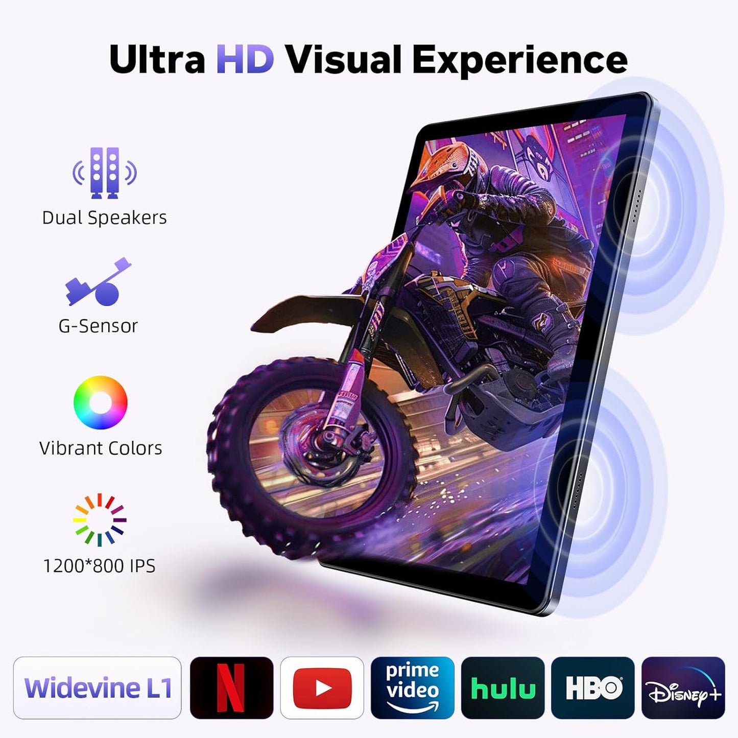 10 Inch Tablet Android 15 Tablets, Octa-Core Tablette Android, 18GB+128GB, 1TB Expand, 1280x800 IPS HD Display, GPS, Widevine L1, 5G+2.4G WiFi, 5MP+8MP Dual Camera, Bluetooth5.4, 6000mAh, Black