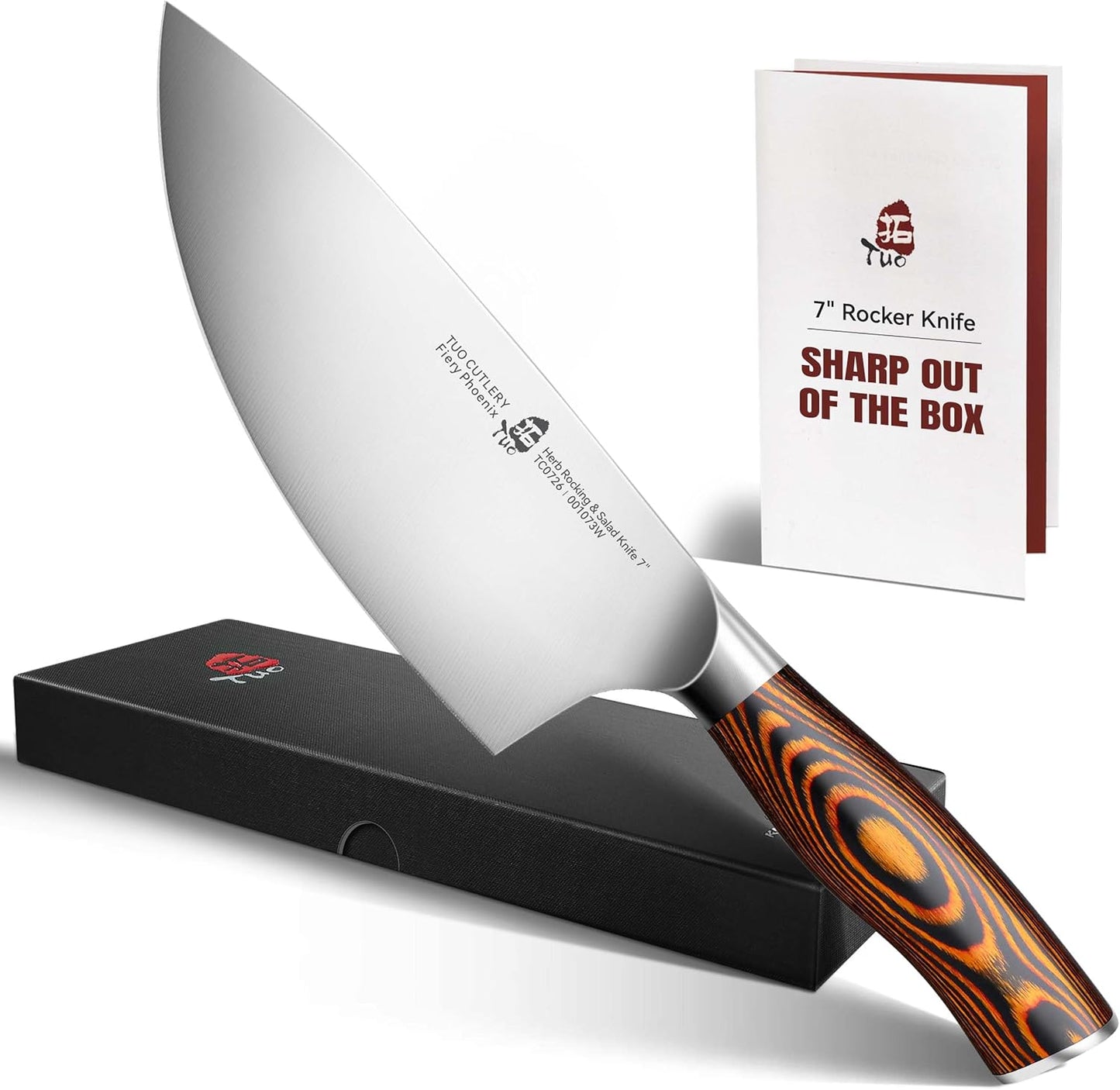 TUO Boning Knife - Razor Sharp Fillet Knife - High Carbon German Stainless Steel Kitchen Cutlery - Pakkawood Handle - Luxurious Gift Box Included - 7 inch - Fiery Phoenix Series