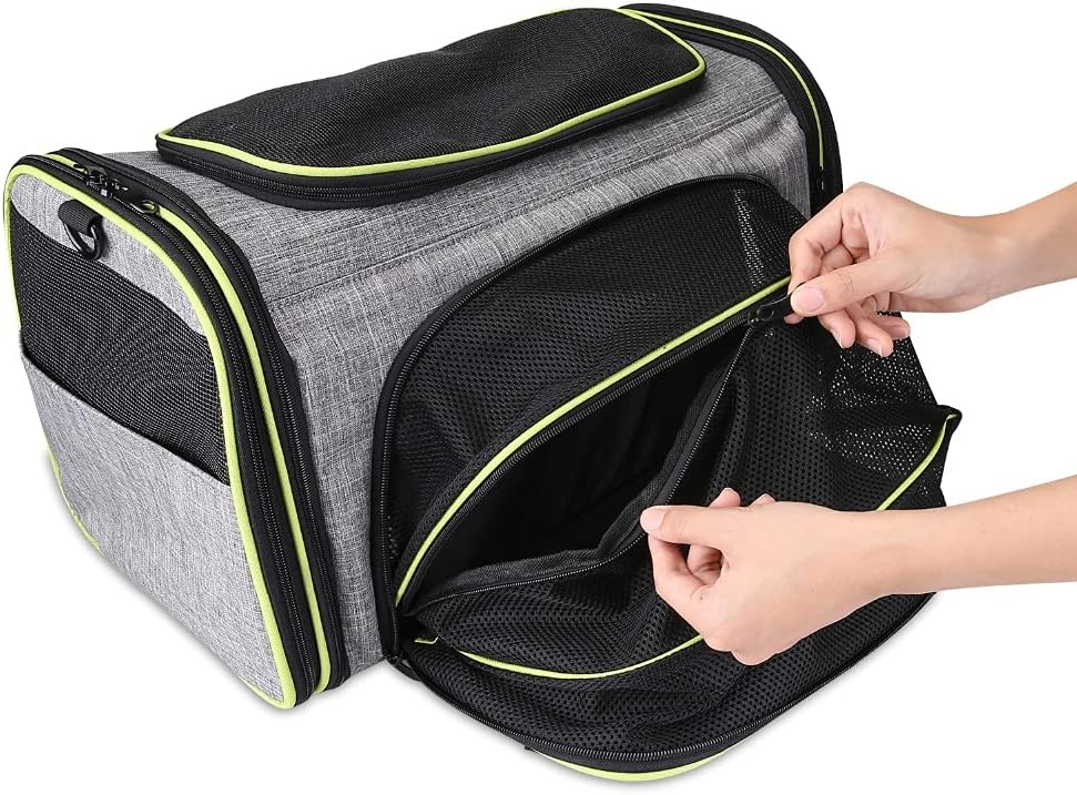 Expandable Cat Carrier, Airline Approved Soft Sided Travel Cat Carrier Bag,Soft Sided Collapsible Pet Dogs Travel Carrier Bag