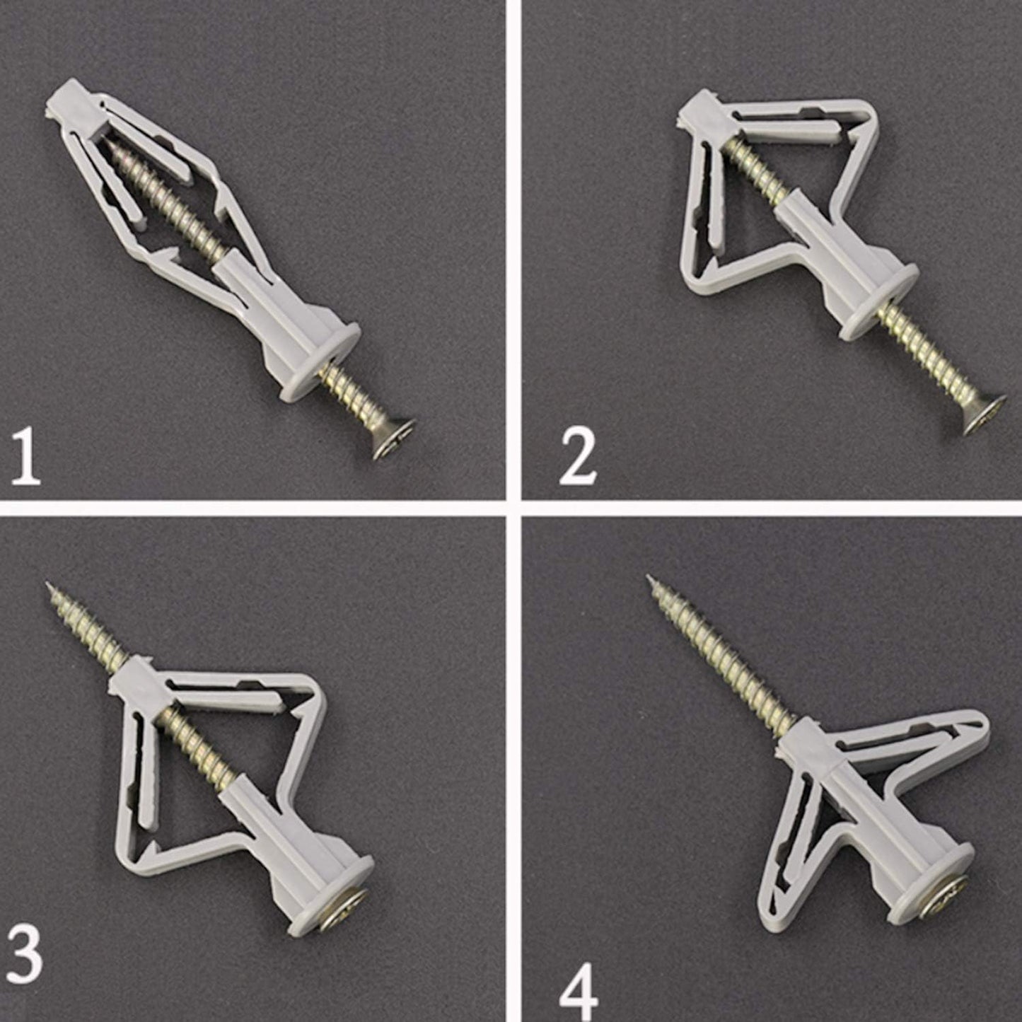 Drywall Anchor kit - Hollow Wall Anchors with Screws ,self-Drilling Hollow Wall Anchor, for Drywall,Nylon - Plastic - Buildex,60pcs (Anchor 30pcs+screw 30pcs)