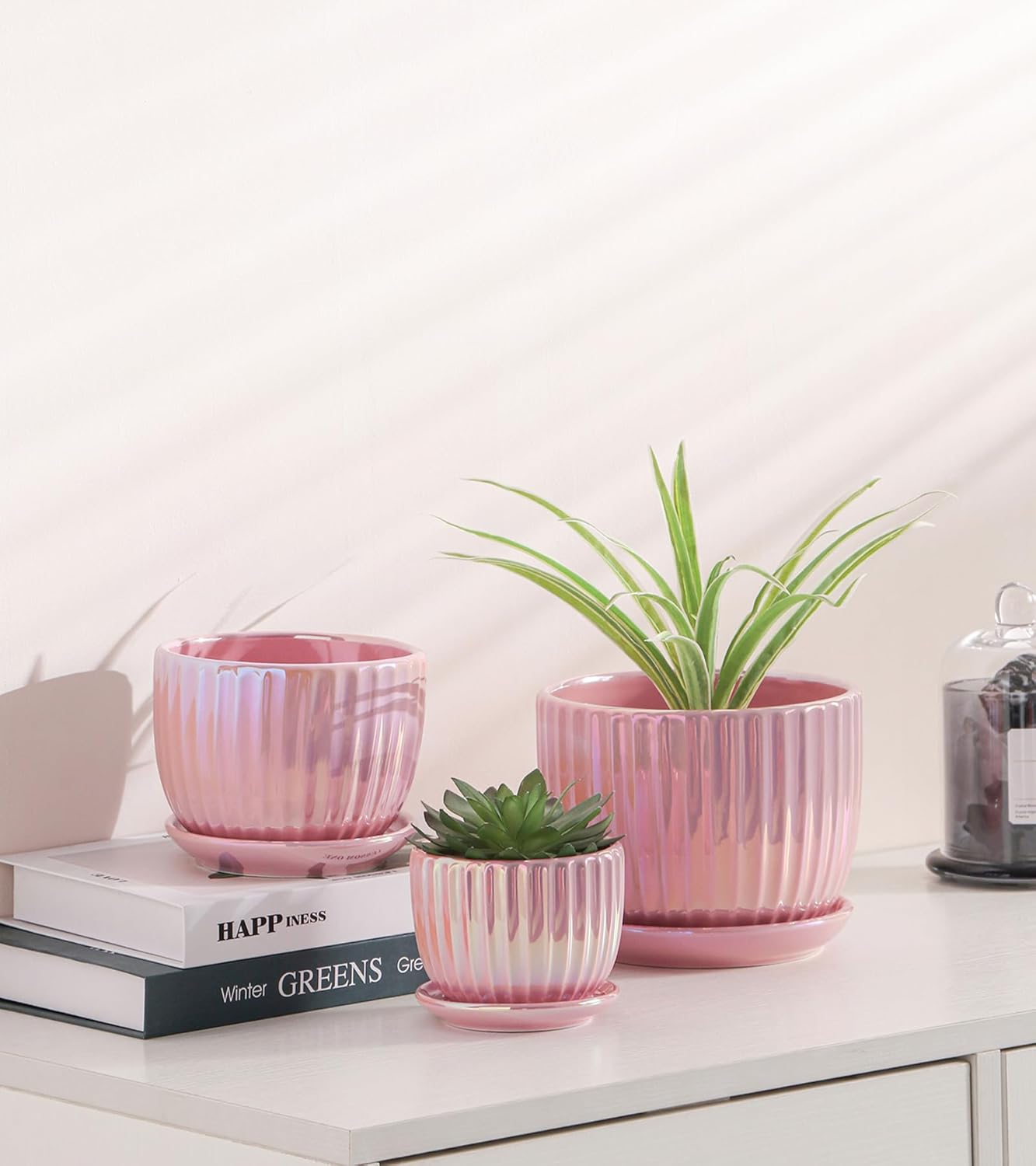 Purilite Select 3-Piece Ceramic Indoor Planter Set