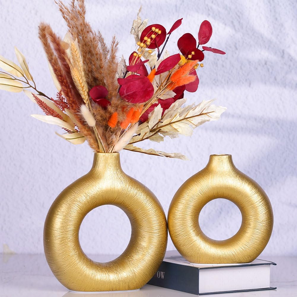 Purilite Select Gold Ceramic Vase Set of 2