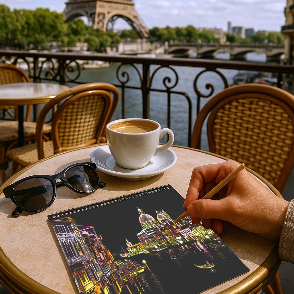 Purilite Select 20 PCS Cityscape Scratch Art Book