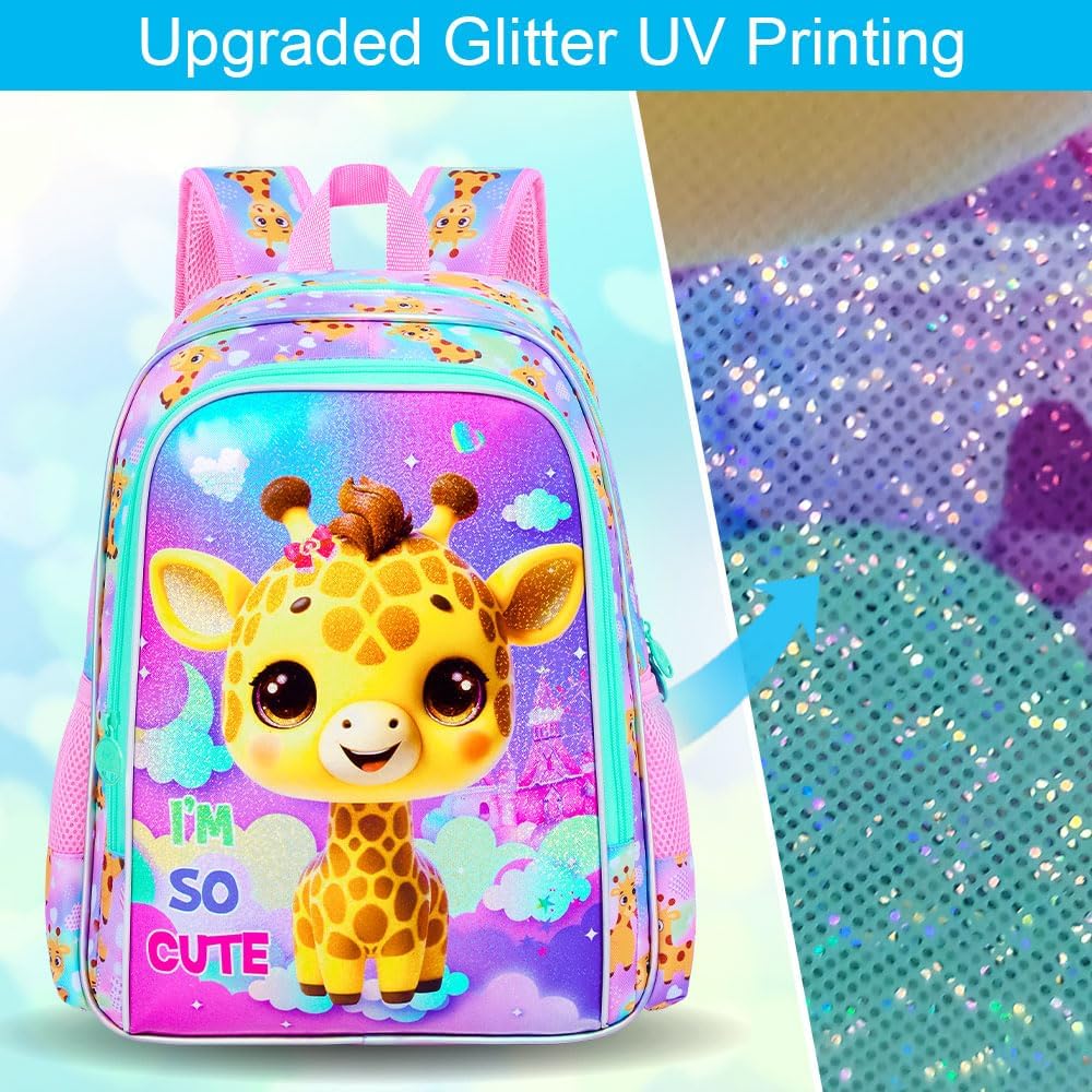 3pcs Backpack for Boys and Girls, 16” Kids Kindergarten Bookbag with Lunch Box, Cute Elementary Backpacks for Boy Girl