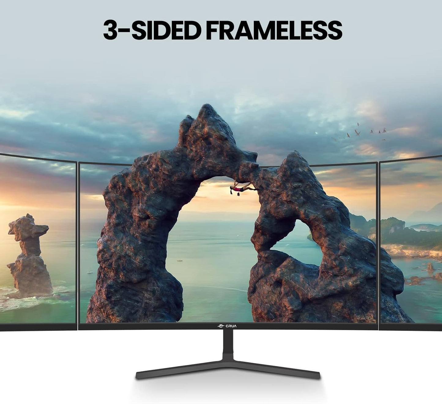 CRUA 34 Inch Gaming Monitor 144Hz, WQHD 3440X1440P Ultrawide Curved Monitor, 21:9 1500R 120% sRGB Computer Display Support Freesync, PIP/PBP, HDMI 2.0 & DP 1.4, Wall Mountable/Tilt Adjustable-Black