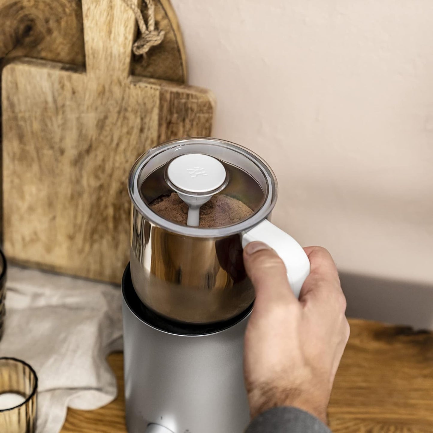 ZWILLING Enfinigy Electric Barista Non-Slip Milk Frother and Warmer, Black- Milk Steamer for Latte, Cappuccino, Macchiato