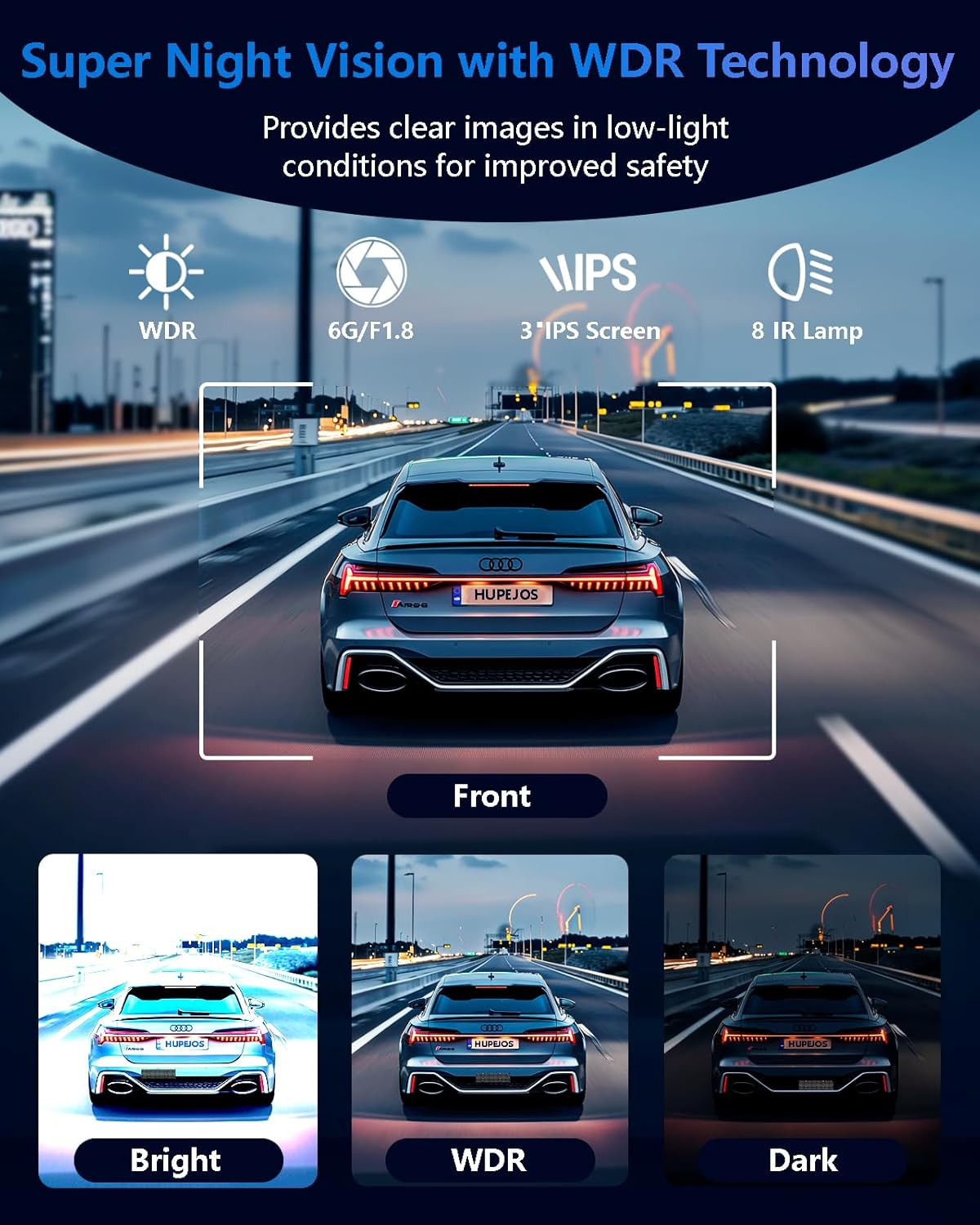 AI Dash Cam, 4 Channel Dash Cam Front and Rear, 4K Dash Camera with Driver Monitor System, Car Camera with 128GB SD Card, 360° Camera for Cars Built-in WiFi GPS, Night Vision, 24H Parking Mode V8Pro